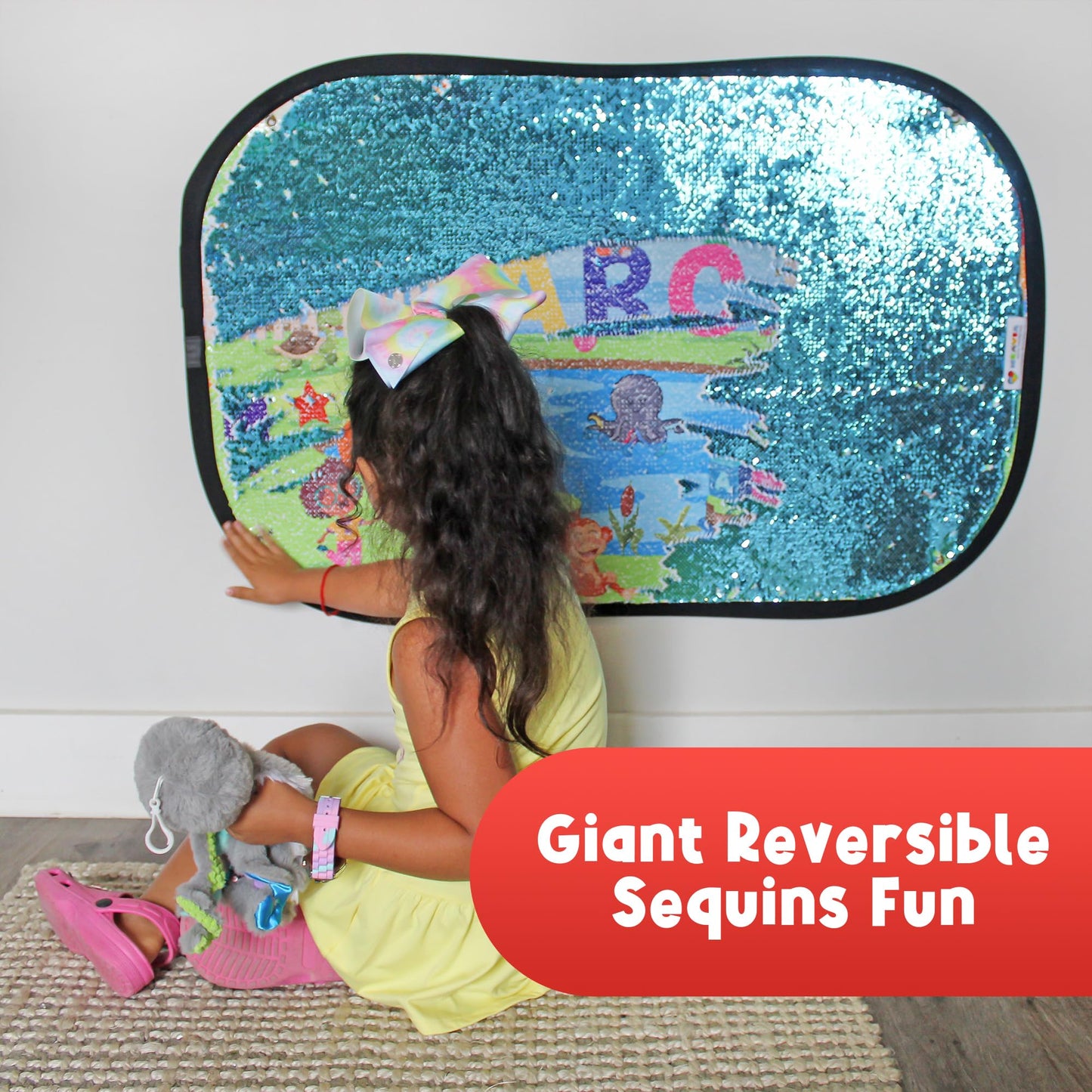Meavia Giant Reversible Sequins Wall Toy – 40x27-Inch Sensory Discovery Panel