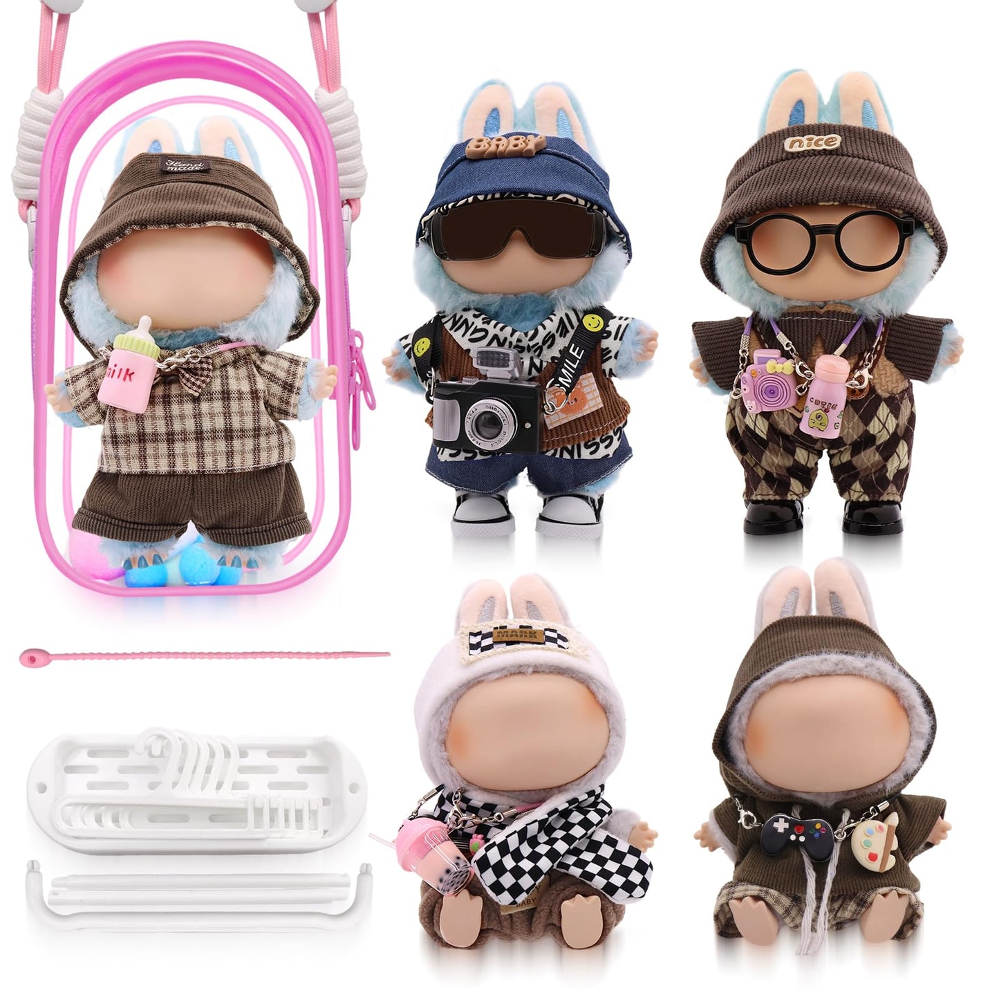 MechField Labubu 23-Piece Doll Clothes & Accessories Set – Style D