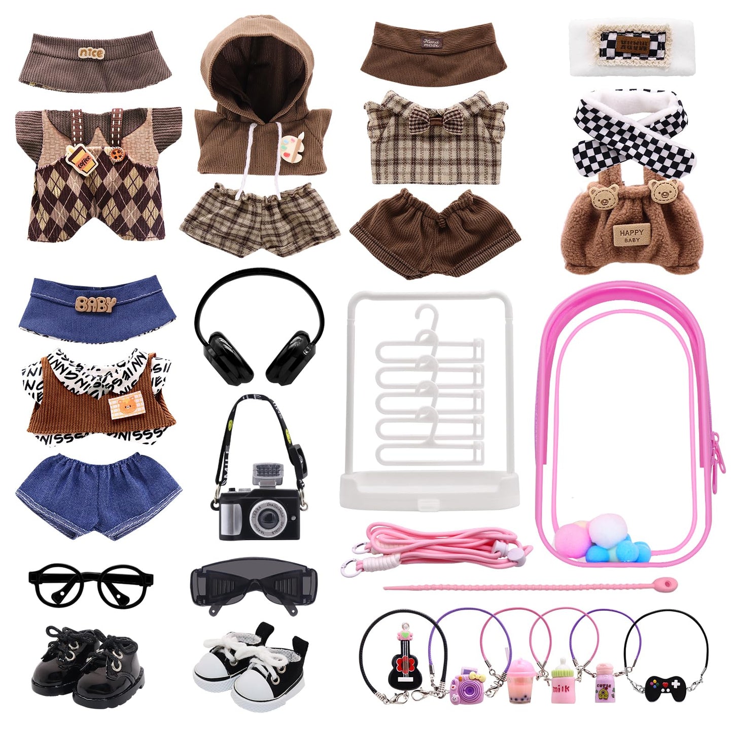 MechField Labubu 23-Piece Doll Clothes & Accessories Set – Style D