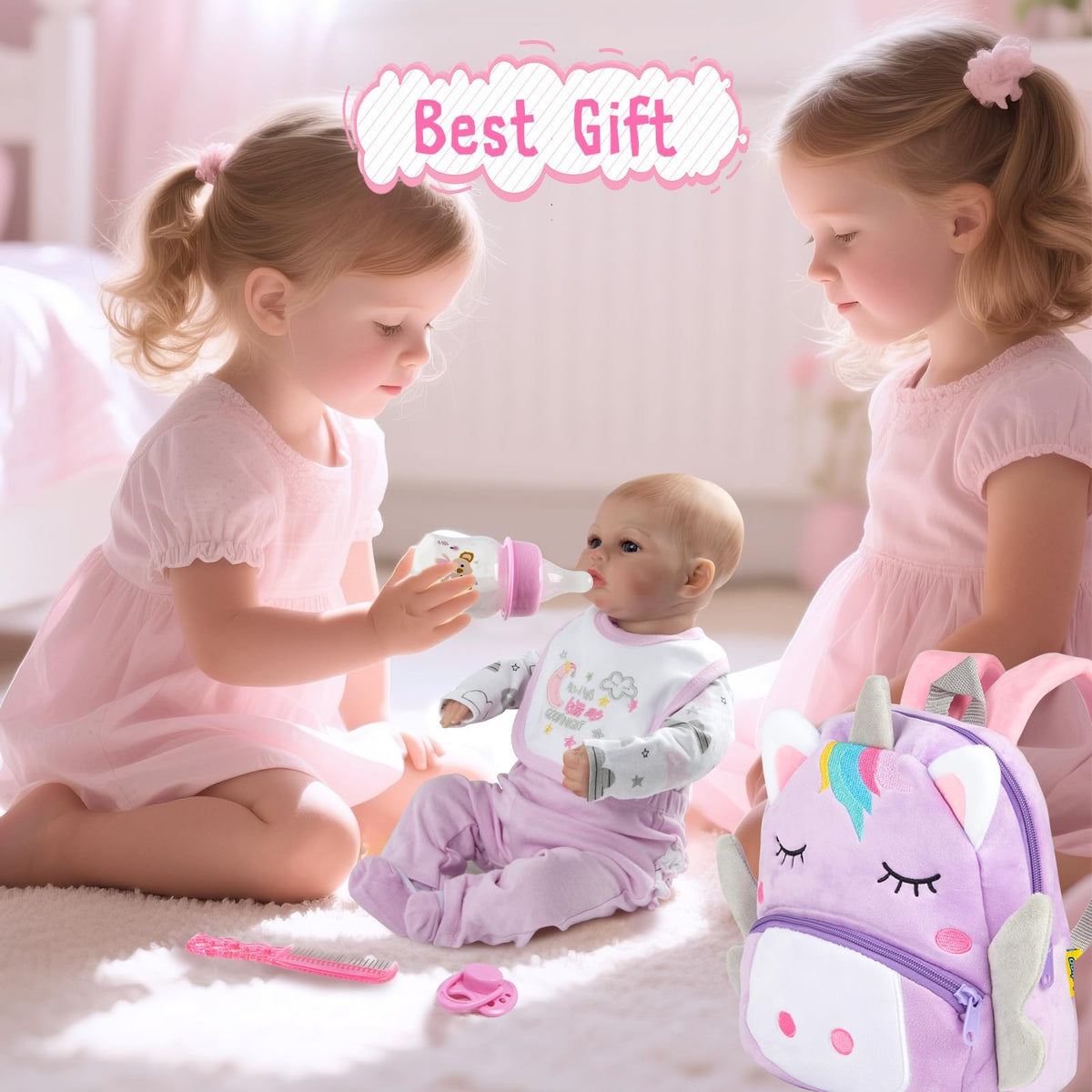 Medylove 12 Pcs Reborn Doll Clothes Set with Backpack for 17-22 Inch Dolls
