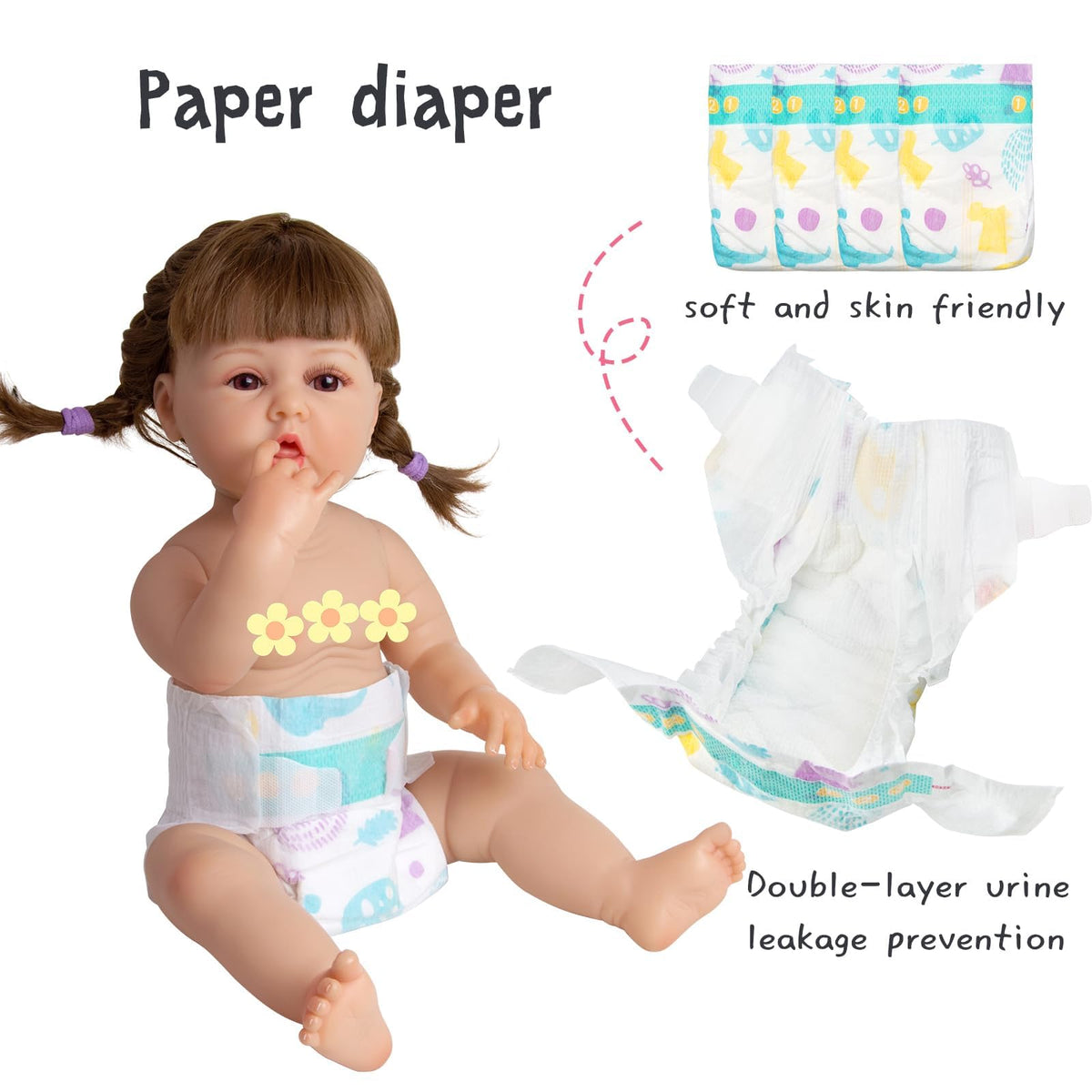 Medylove 12 Pcs Reborn Doll Clothes Set with Backpack for 17-22 Inch Dolls