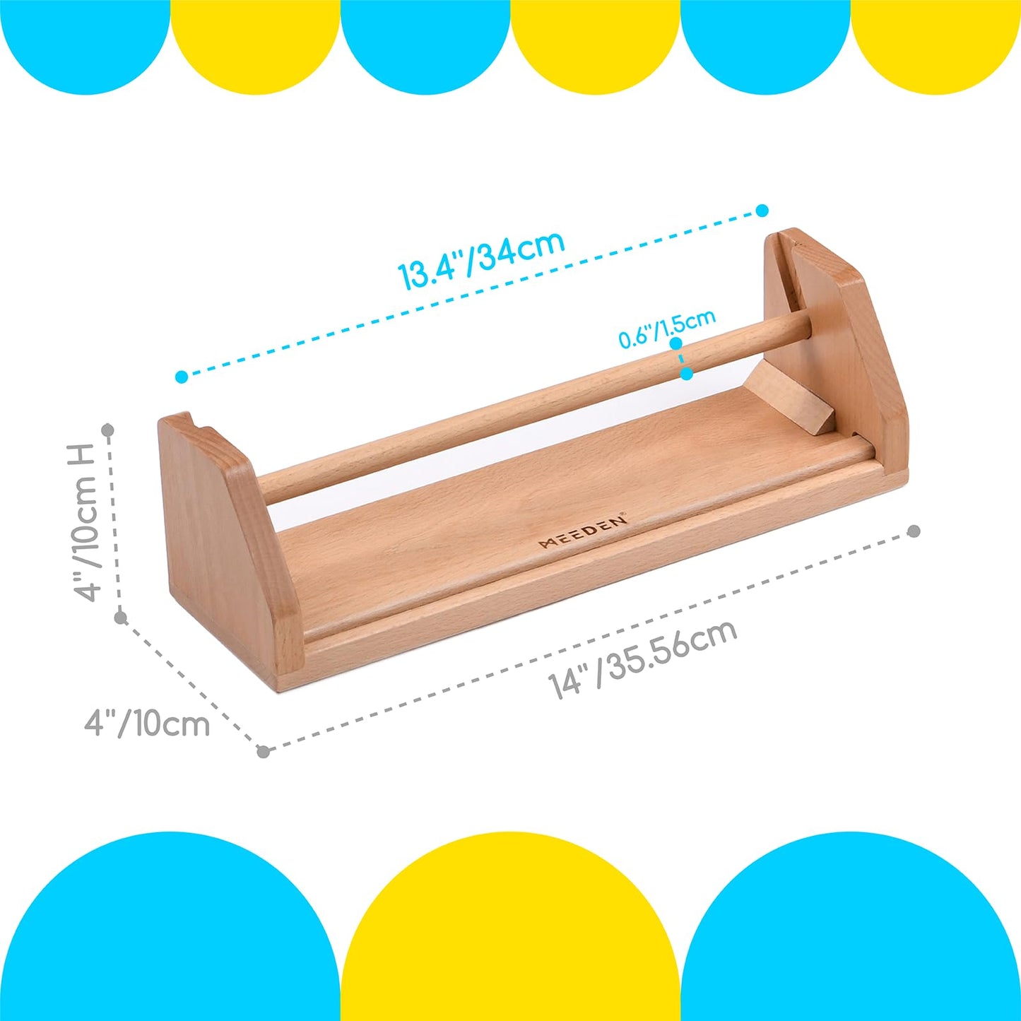 MEEDEN Beech Wood Paper Roll Dispenser with 3 Rolls – Kids Tabletop Easel