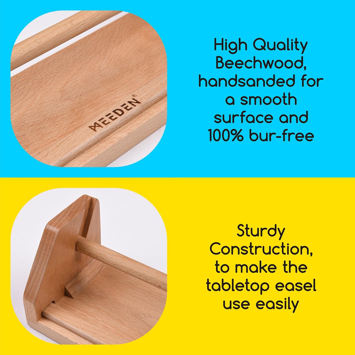 MEEDEN Beech Wood Paper Roll Dispenser with 3 Rolls – Kids Tabletop Easel