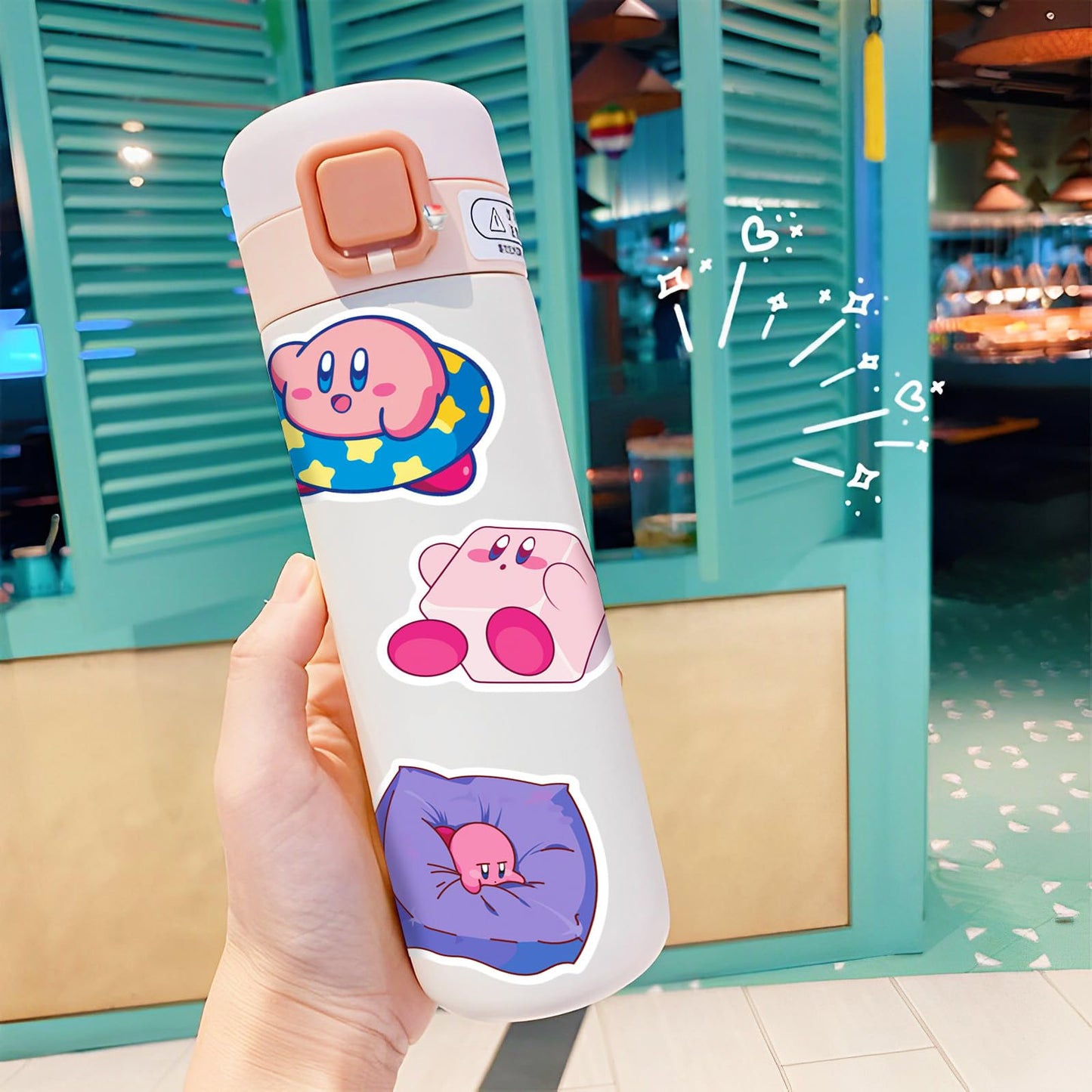 Meet Holiday Kirby Game Stickers – 50pc Waterproof Vinyl Decals for Laptop, Bottle & More