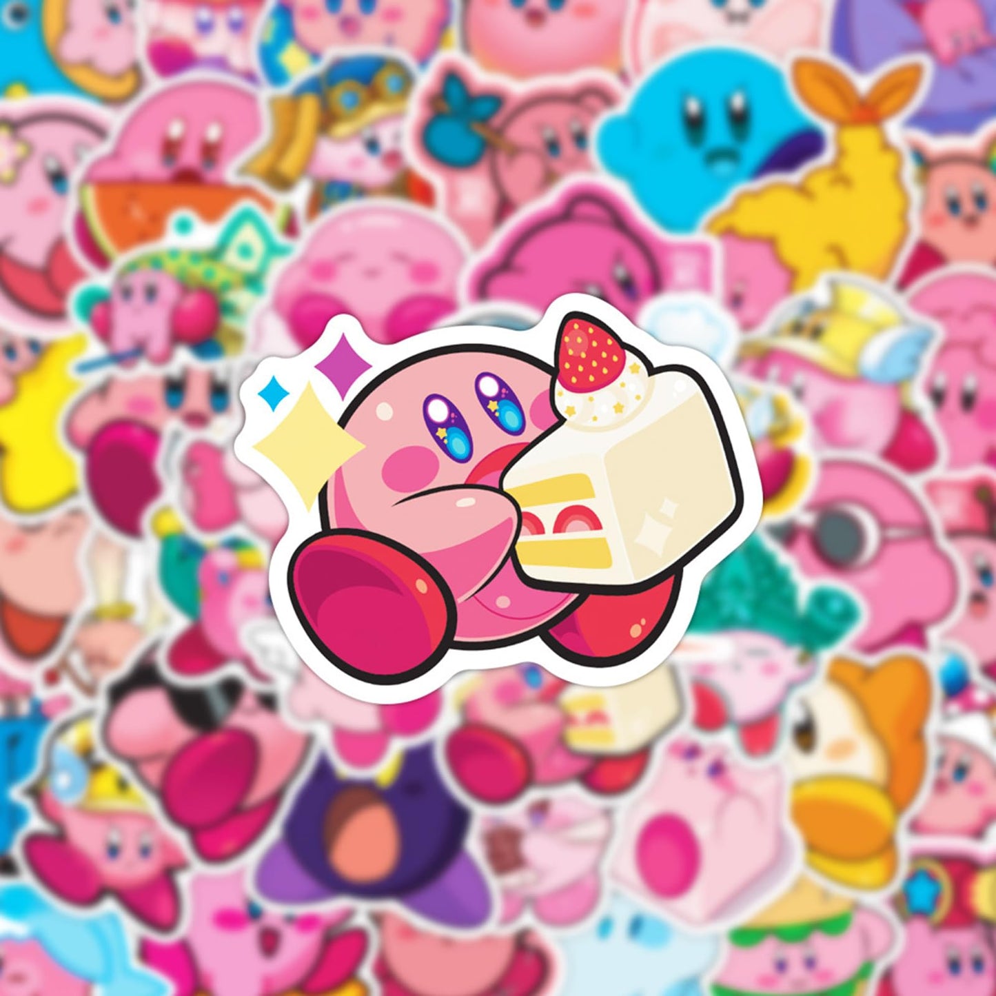 Meet Holiday Kirby Game Stickers – 50pc Waterproof Vinyl Decals for Laptop, Bottle & More