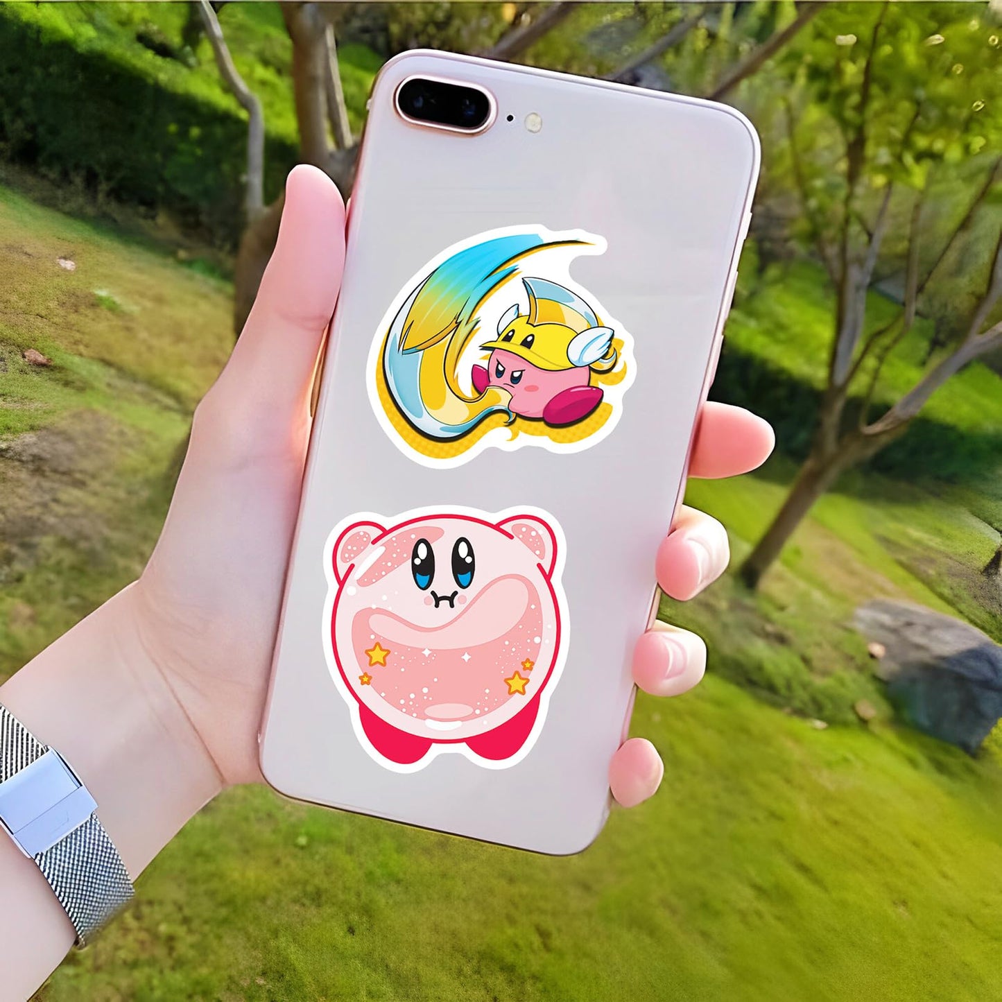 Meet Holiday Kirby Game Stickers – 50pc Waterproof Vinyl Decals for Laptop, Bottle & More