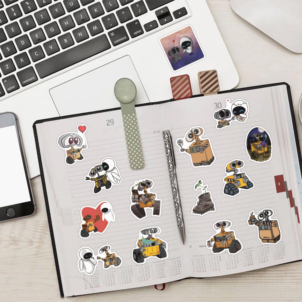 Meet Holiday 50PCS Movie Walle Sticker Set – Waterproof Vinyl Decals for Laptop, Water Bottle & More
