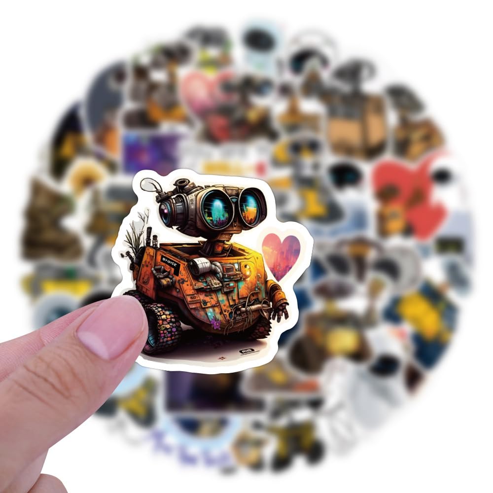 Meet Holiday 50PCS Movie Walle Sticker Set – Waterproof Vinyl Decals for Laptop, Water Bottle & More