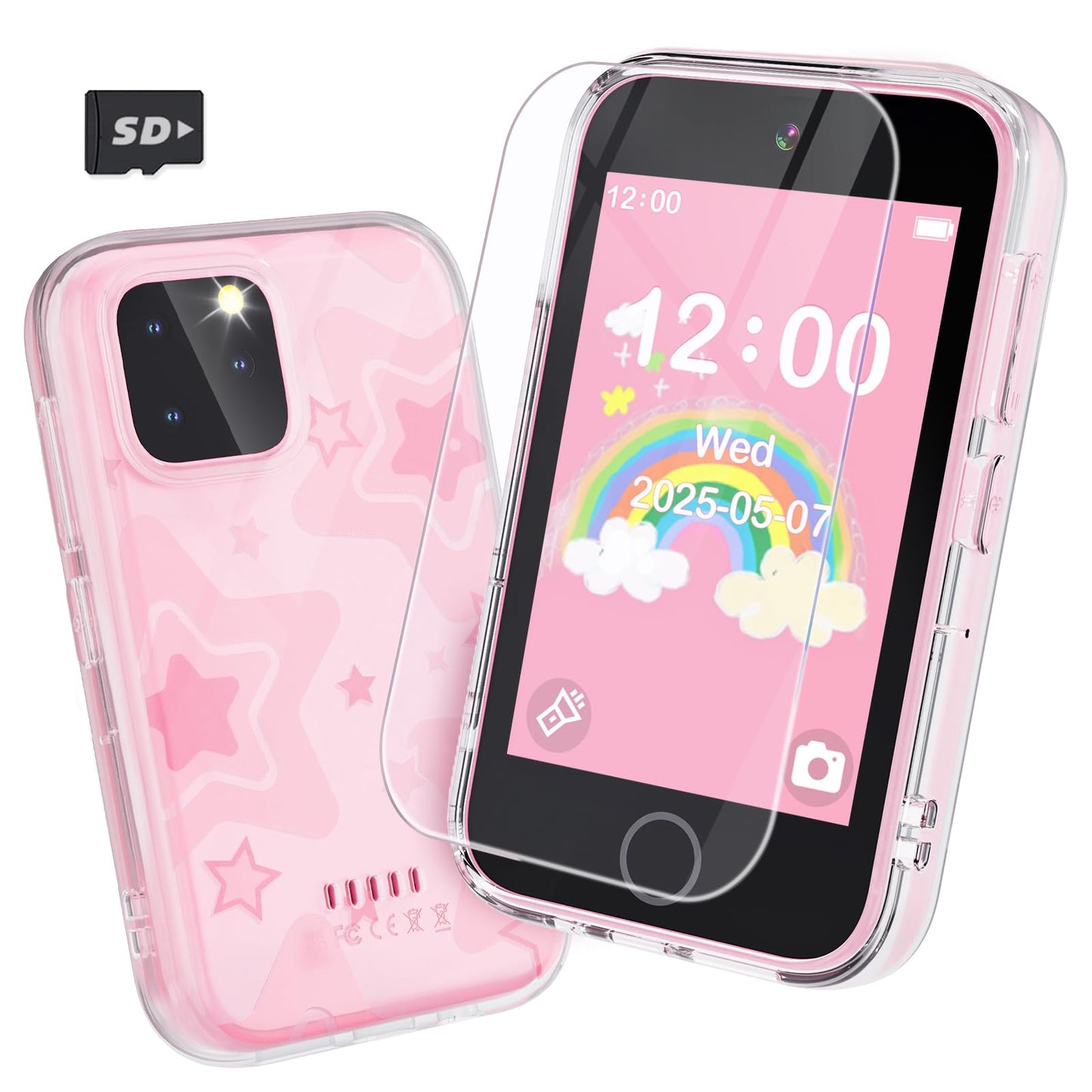 Meetrye Kids Smart Phone for Girls – 3.5in Touchscreen, Dual Camera, Games & Habit Tracking