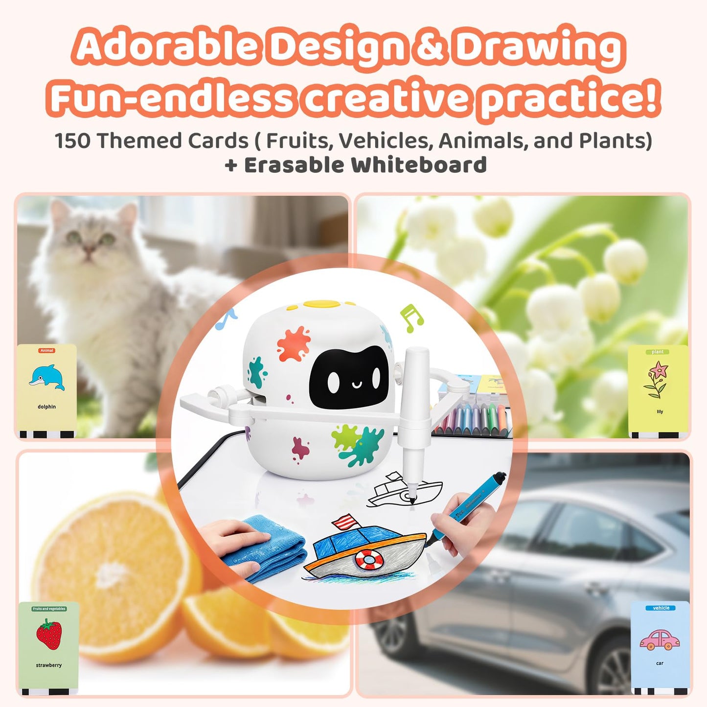 MeWaii Drawing Robot for Kids – 150 Cards, Educational Art Toy for Ages 8-12
