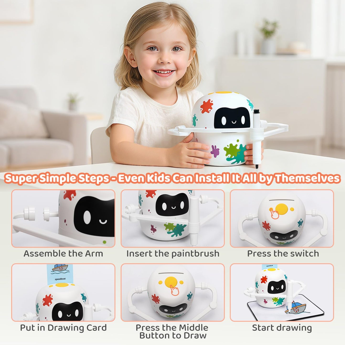 MeWaii Drawing Robot for Kids – 150 Cards, Educational Art Toy for Ages 8-12