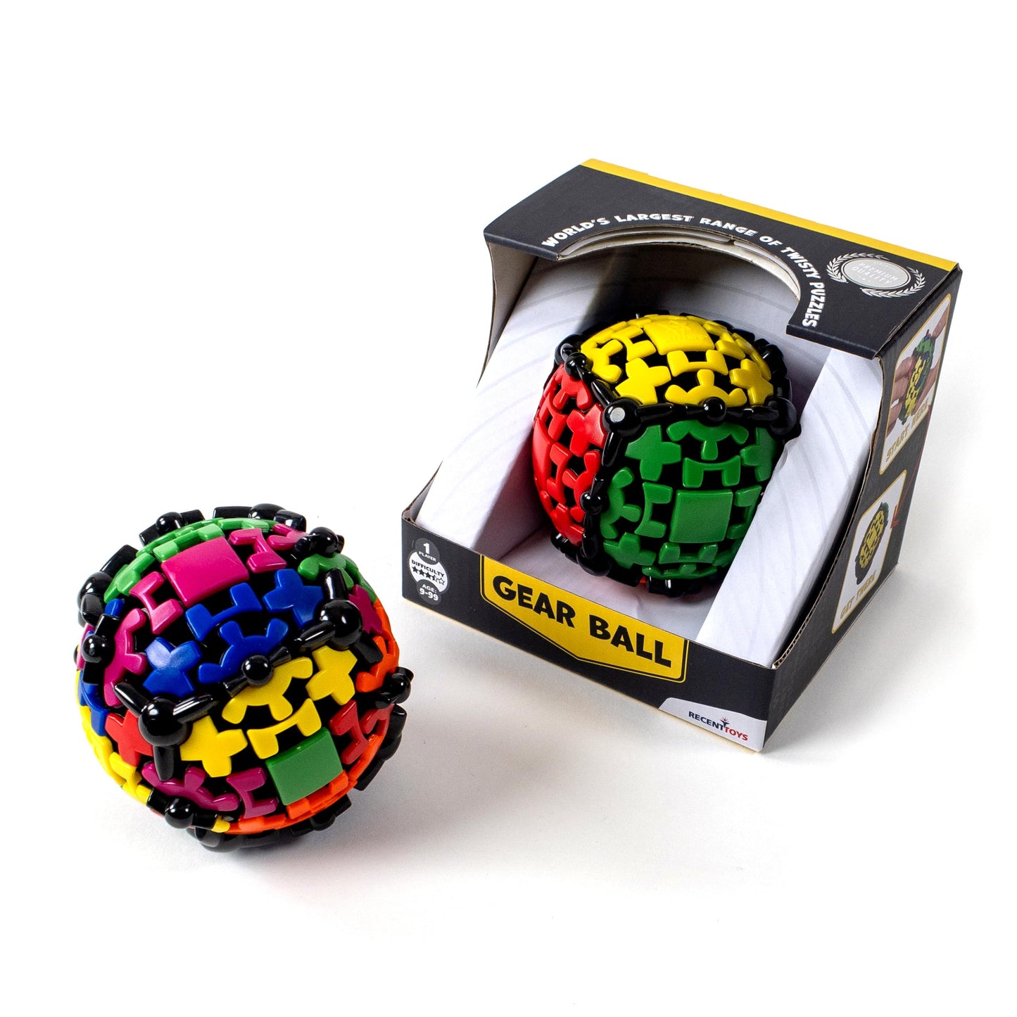 Meffert's Gear Ball – The Original Spinning 3D Brainteaser for Travel