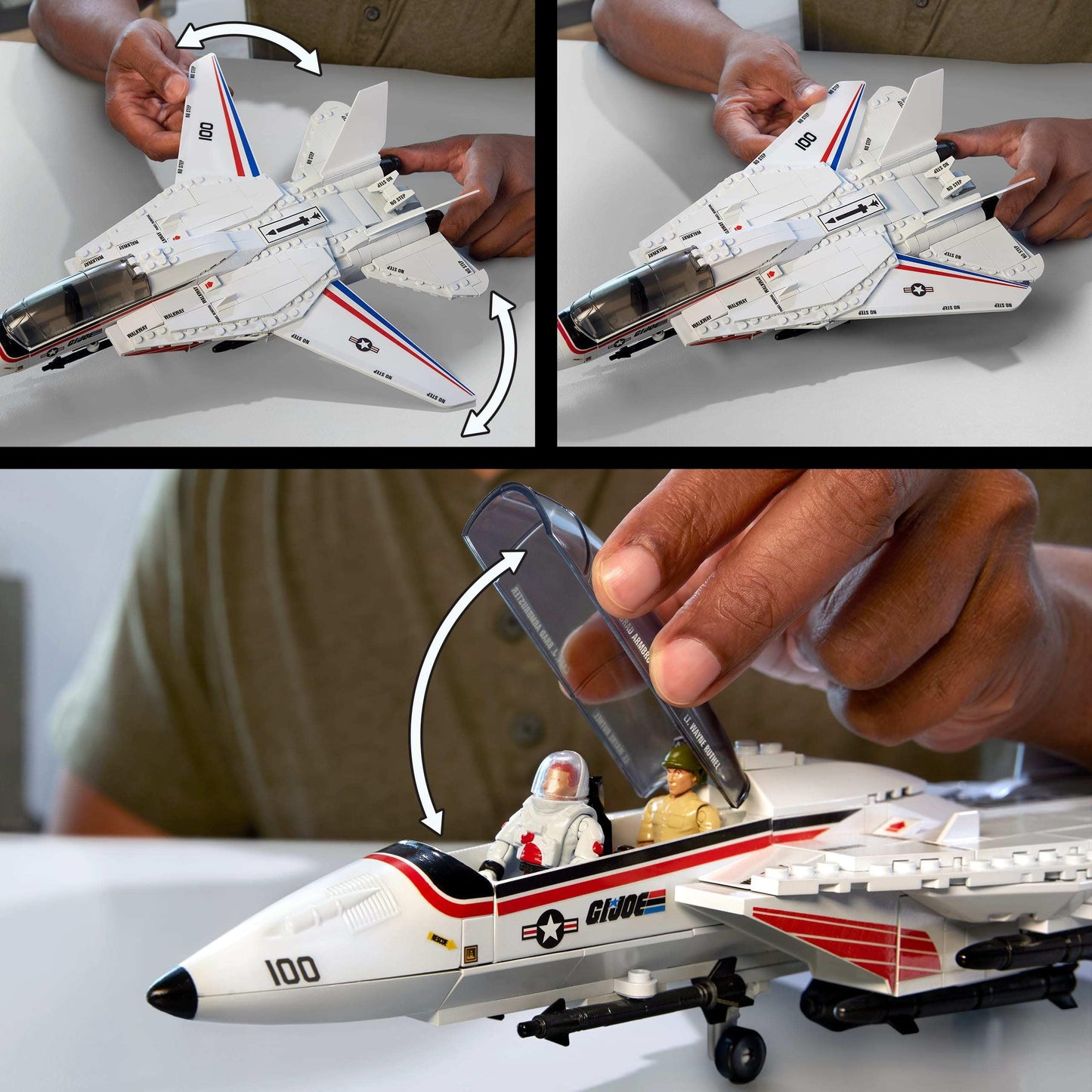 Mega Bloks MEGA G.I. Joe Skystriker XP-14F vs Cobra H.I.S.S. Building Set – 617 Pieces, 4 Poseable Figures