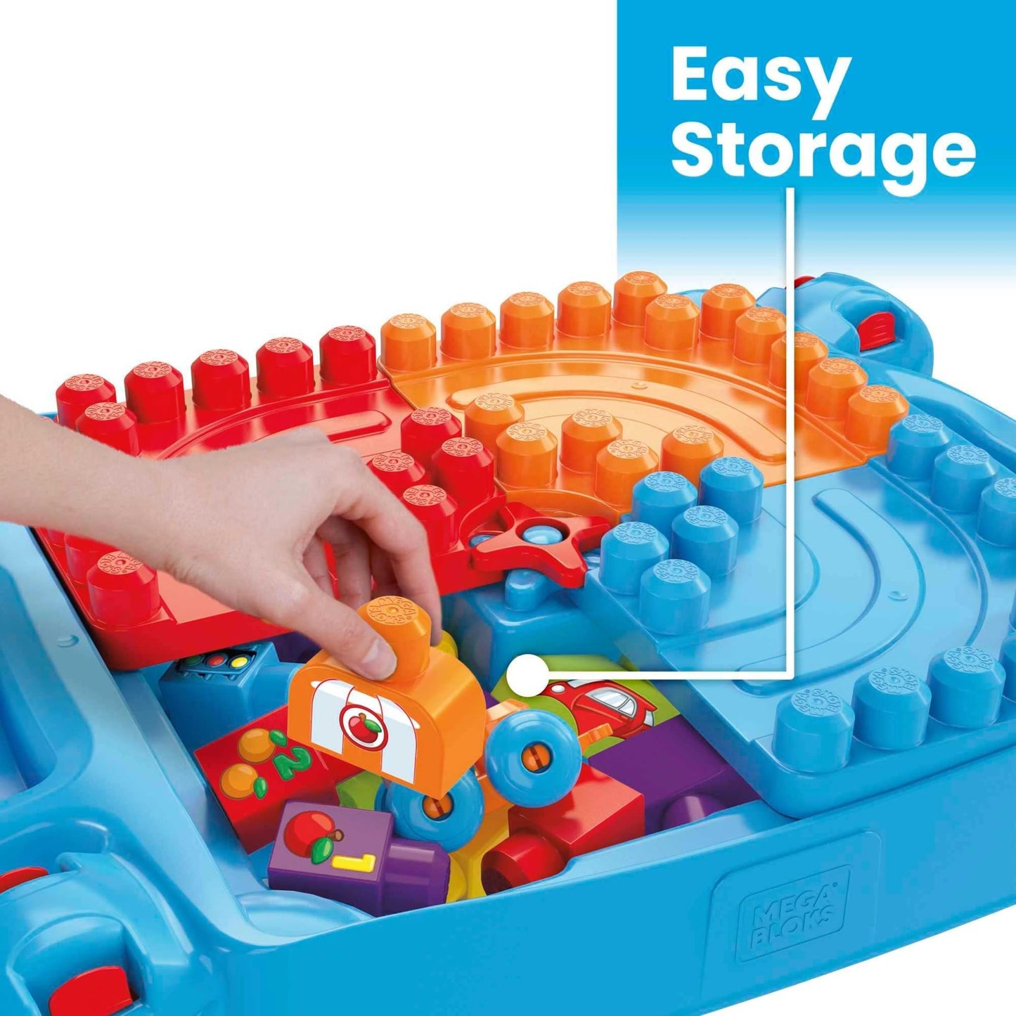 Mega Bloks First Builders Build 'n Learn Table – Portable 30-Piece Building Toy for Toddlers