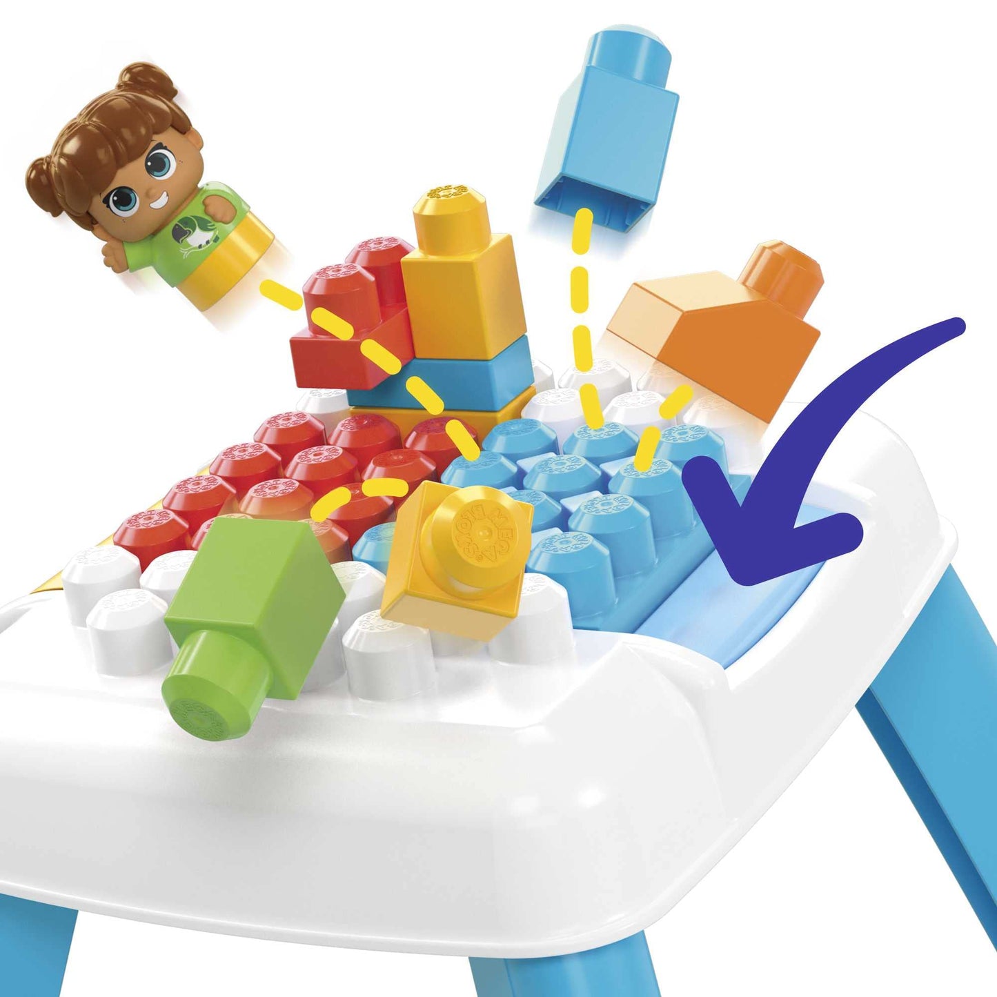 Mega Bloks Fisher-Price Build-n-Tumble Table – 25-Piece Toddler Blocks Set | Ages 1+