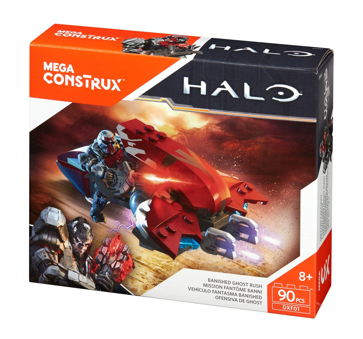 Mega Bloks Halo Banished Ghost Rush Building Set | Brute Figure & Ghost Vehicle