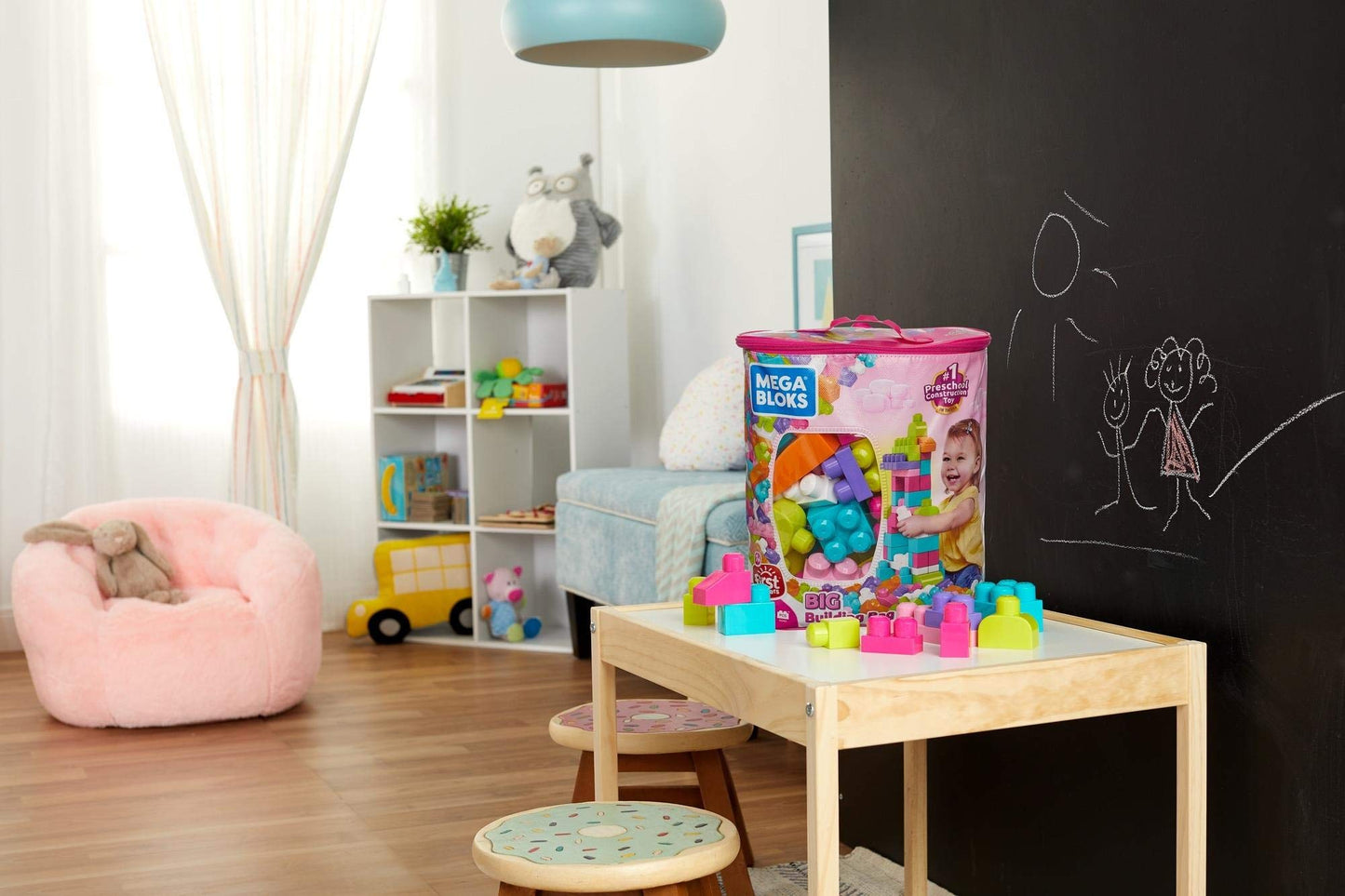MEGA BLOKS First Builders Pink Bag – 80-Piece Toddler Blocks Set