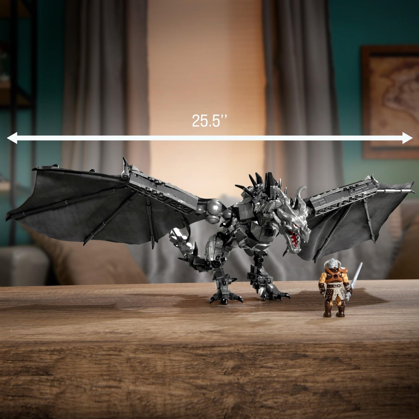 MEGA Skyrim Alduin World Eater Figure Set – 619 Pieces with Dragonborn Dovah-Kiin | Mega Brands