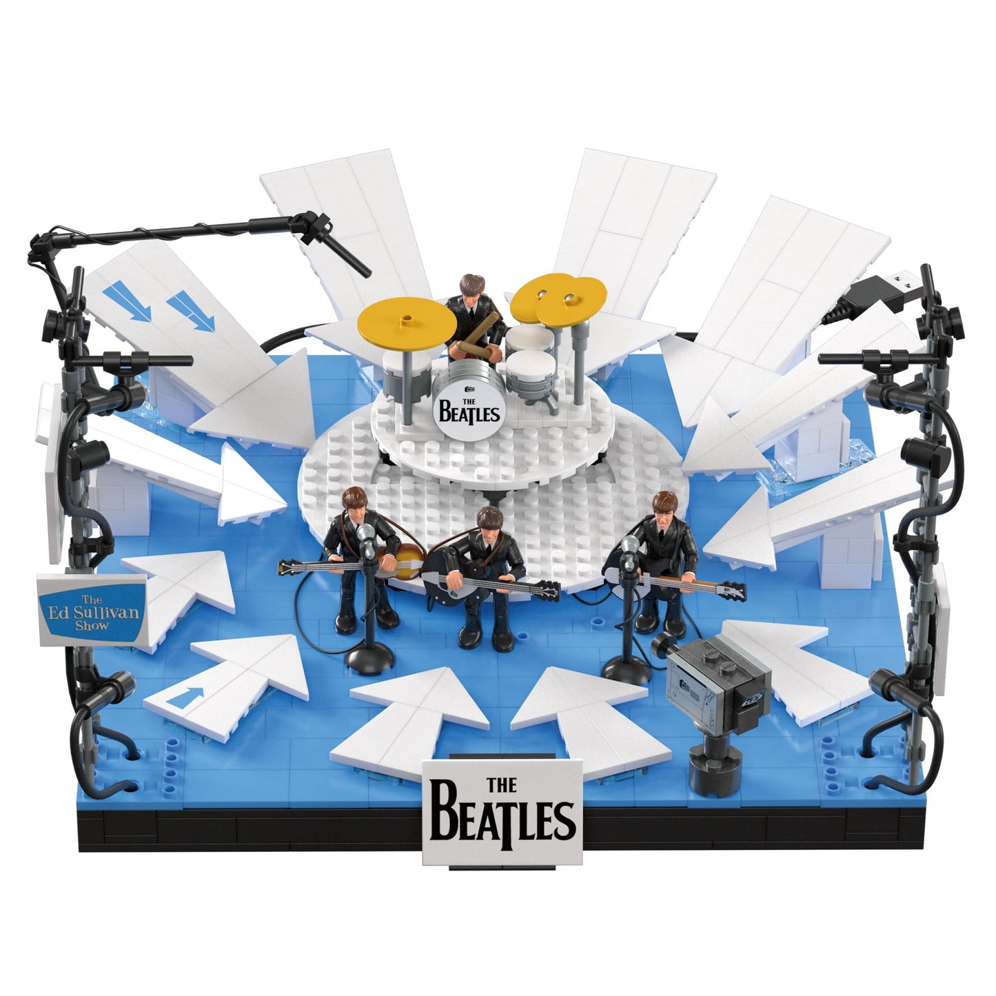 MEGA The Beatles Building Set – 681 Pieces, LED Ed Sullivan Stage, 4 Poseable Figures | Adult Collectors