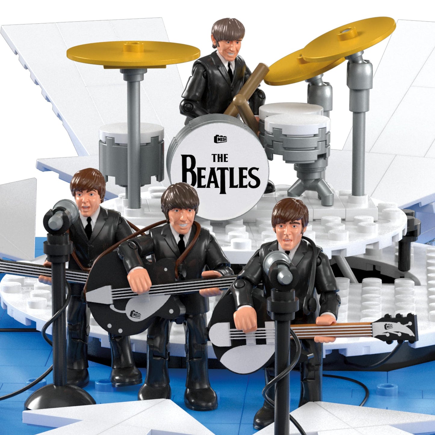 MEGA The Beatles Building Set – 681 Pieces, LED Ed Sullivan Stage, 4 Poseable Figures | Adult Collectors
