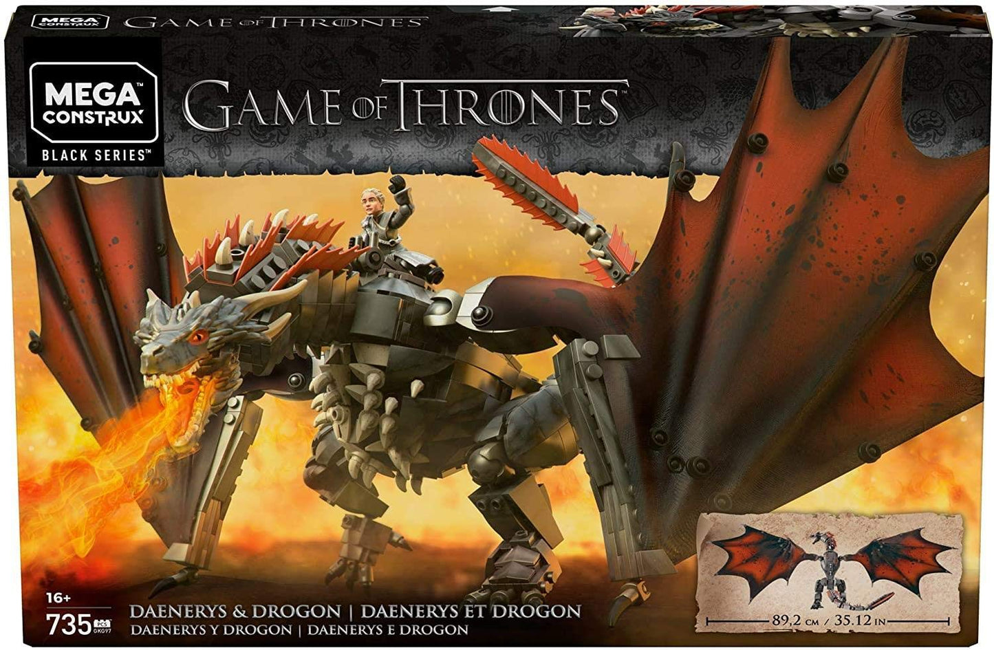 Mega Construx Daenerys & Drogon Buildable Dragon | Game of Thrones Figure by Mega Brands