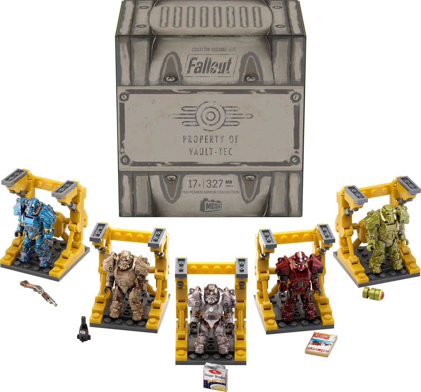 MEGA Fallout T-60 Power Armor 5-Figure Set | 327-Piece Build Kit (Amazon Exclusive)