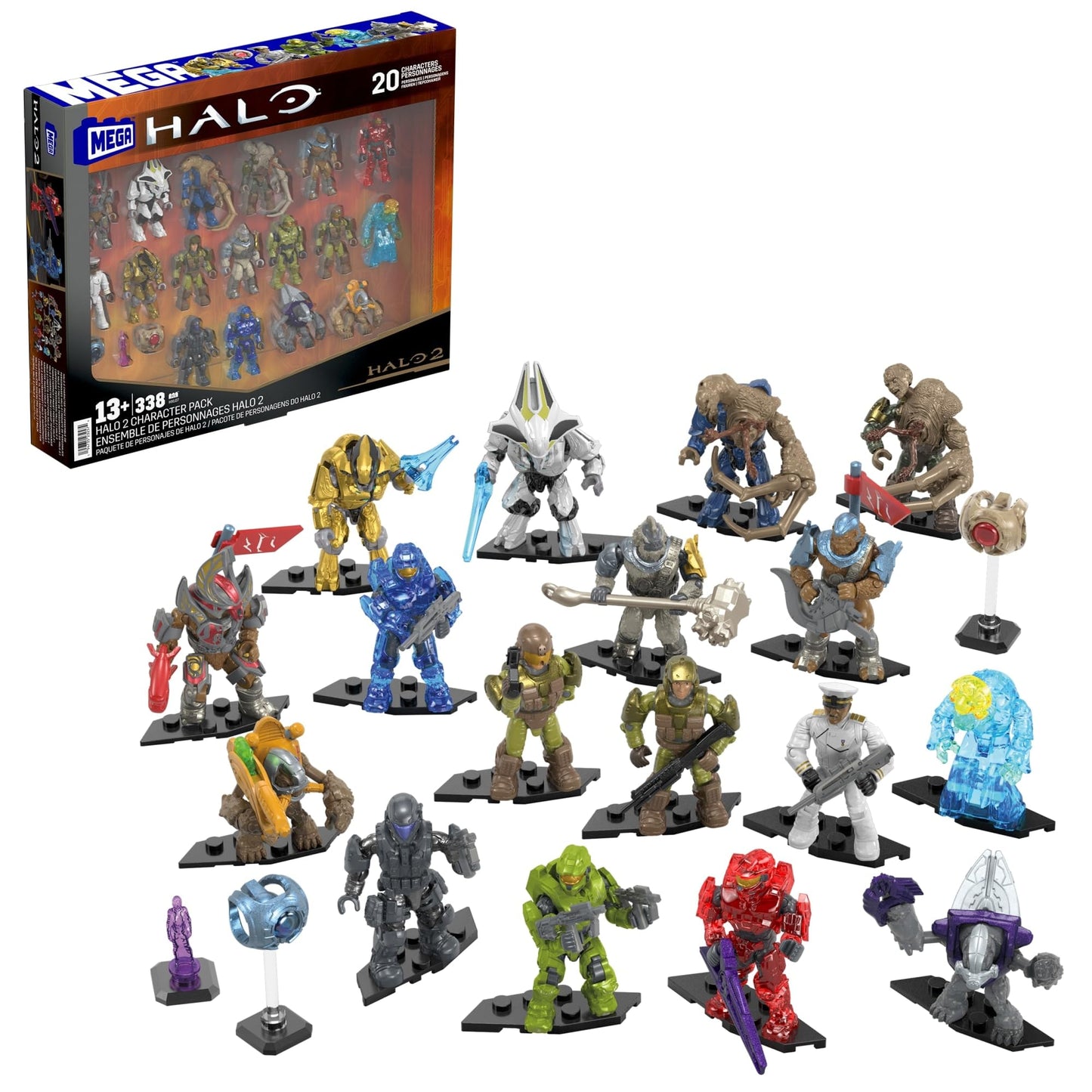 Mega Brands MEGA Halo Action Figures Building Set – 339 Pieces, 2-Inch Poseable Collectibles (Amazon Exclusive)