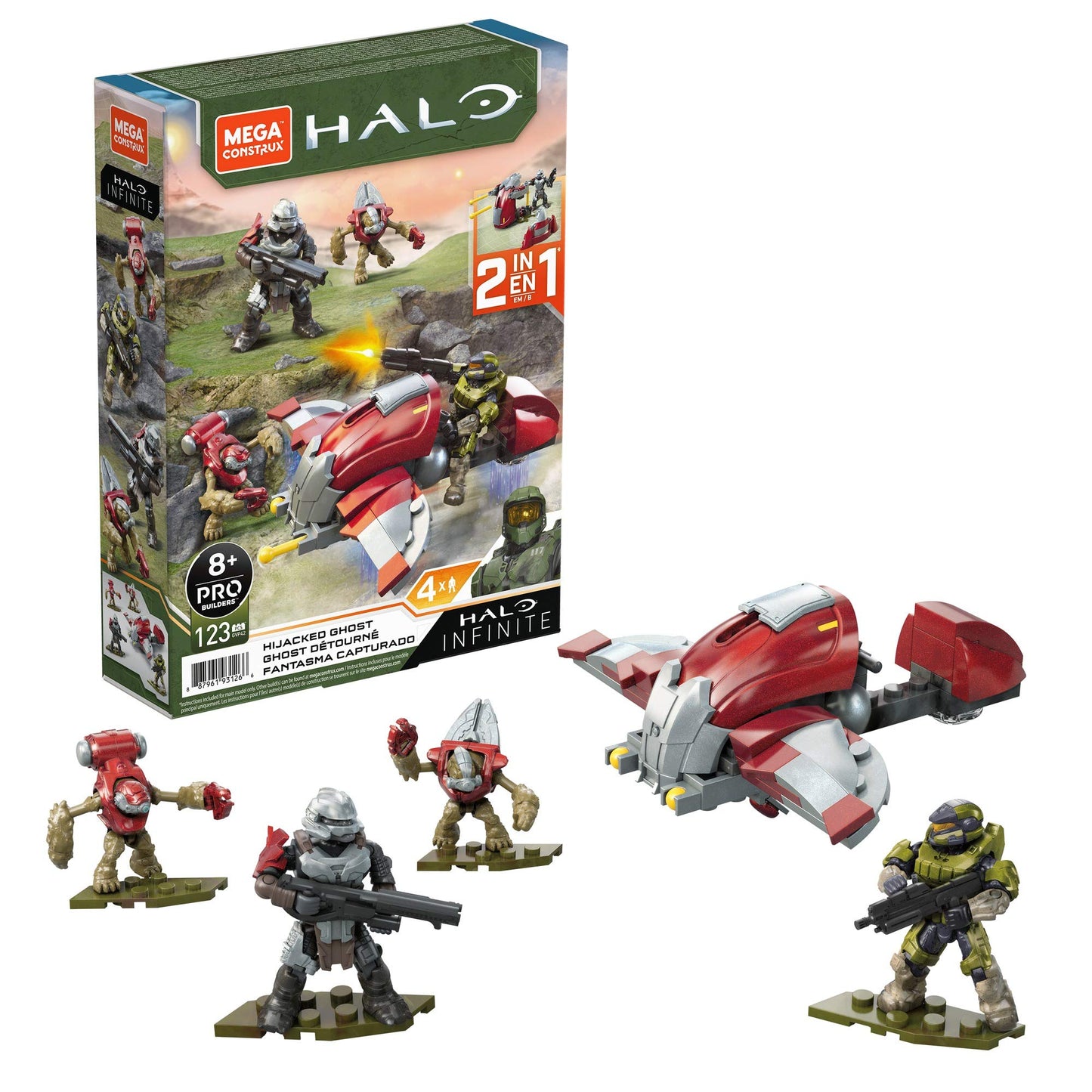 Mega Construx Halo Hijacked Ghost Vehicle – Halo Infinite Construction Set | Mega Brands