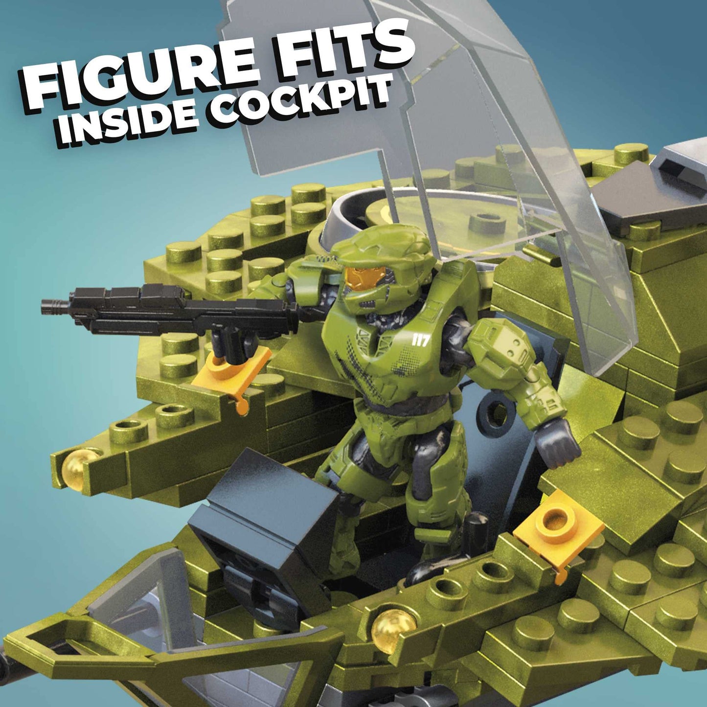 MEGA Halo Infinite UNSC Wasp Onslaught Aircraft – 406 Pieces, 4 Poseable Figures