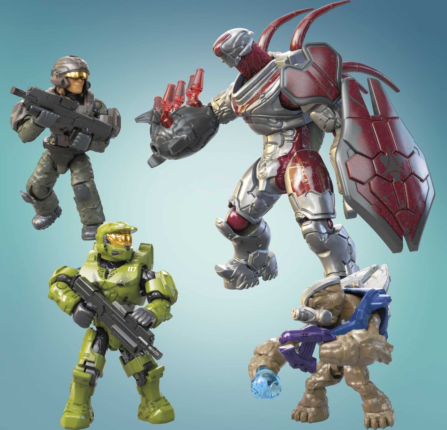 MEGA Halo Infinite UNSC Wasp Onslaught Aircraft – 406 Pieces, 4 Poseable Figures