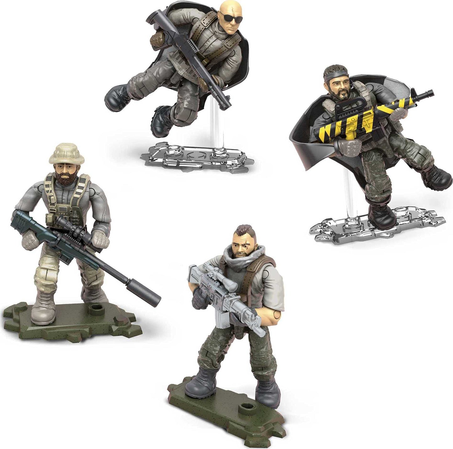 MEGA Construx Call of Duty Battle Royale Air Drop: 4 Poseable Micro Figures & Wing Suit | Mega Brands