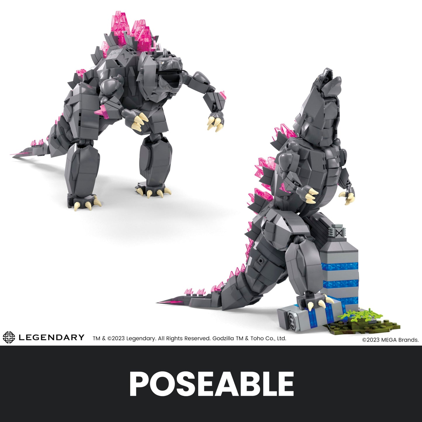 MEGA Godzilla x Kong: The New Empire Building Set – 543-Piece Poseable Figure with Heat Ray, 8-Inch Tall