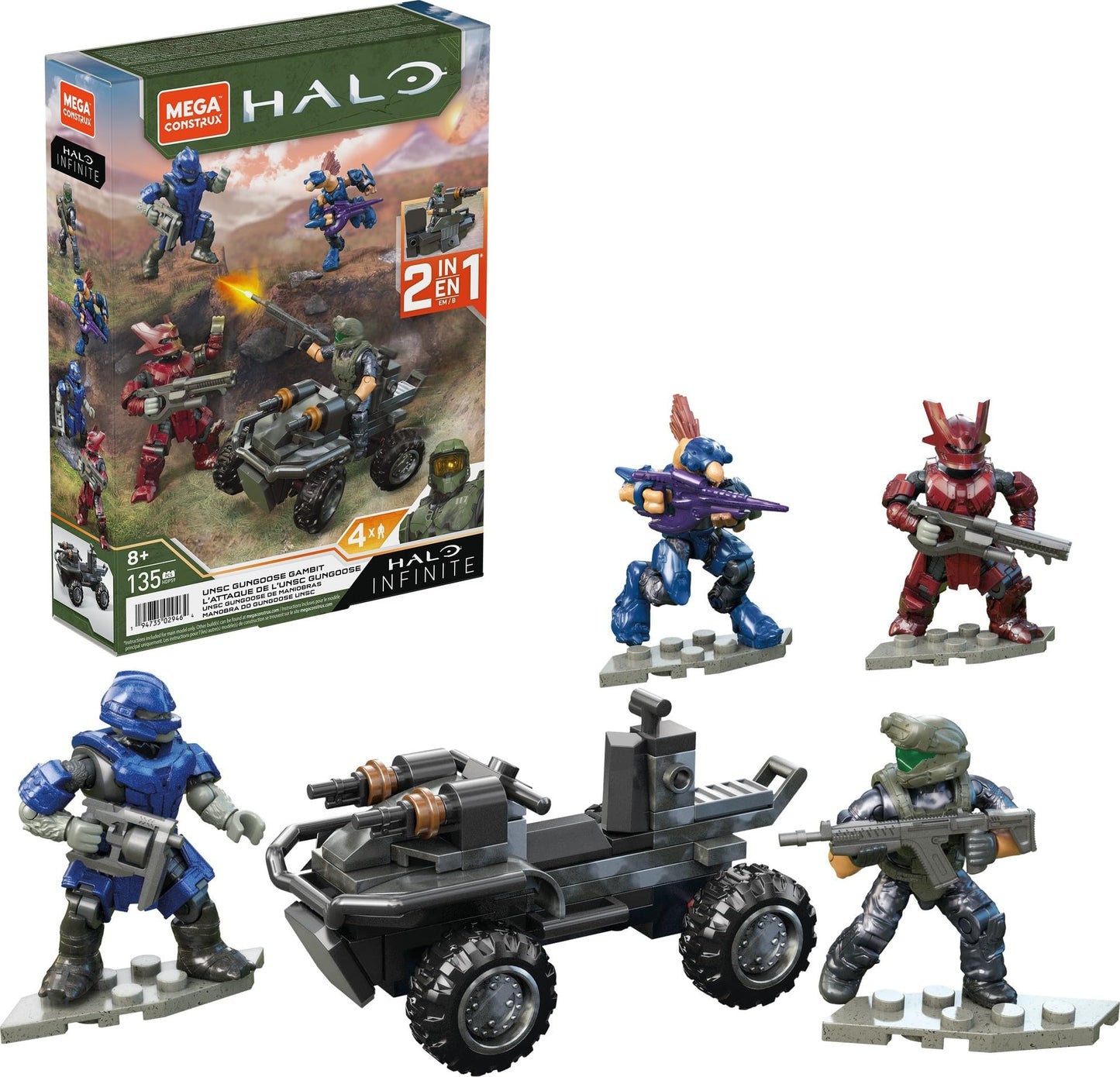 MEGA Halo UNSC Gungoose Gambit Attack Vehicle – 133-Piece Building Set | Mega Brands