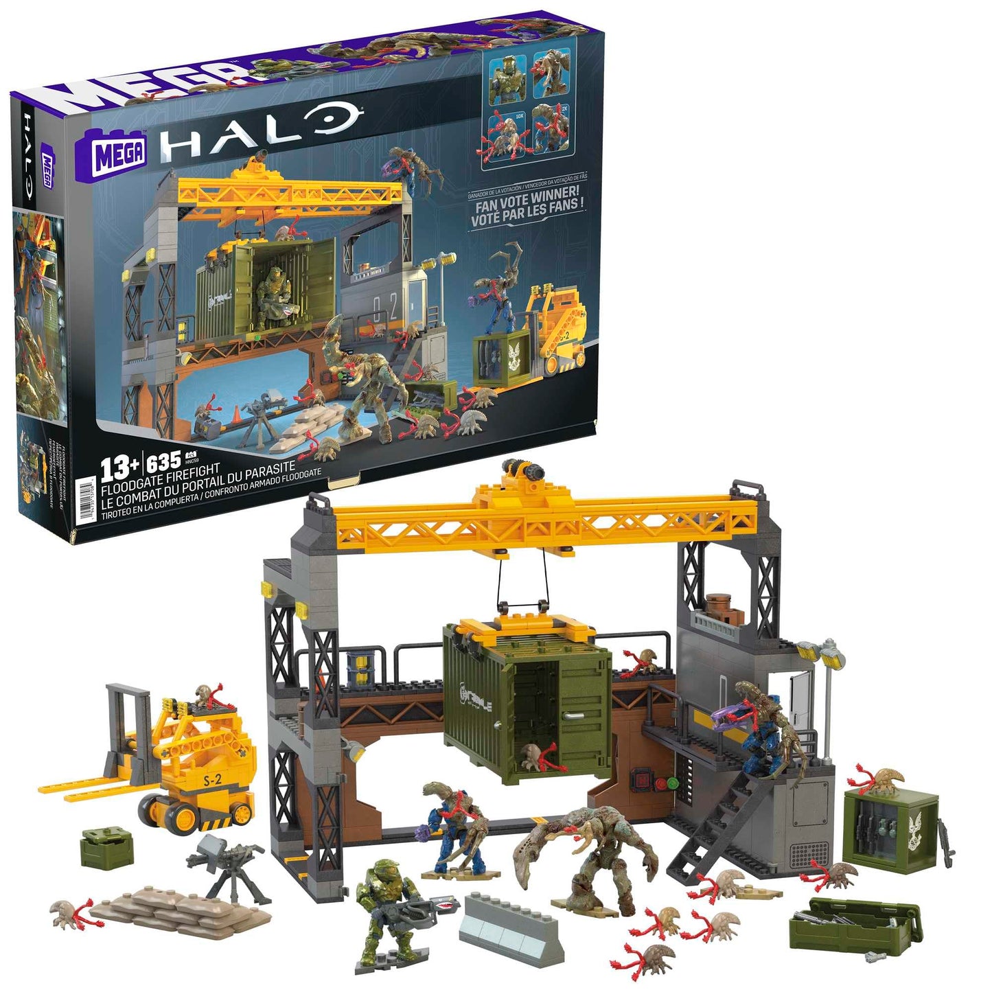 MEGA Halo Infinite Floodgate Firefight Building Set — 634 Pieces, 4 Micro Action Figures | Mega Brands | Amazon Exclusive