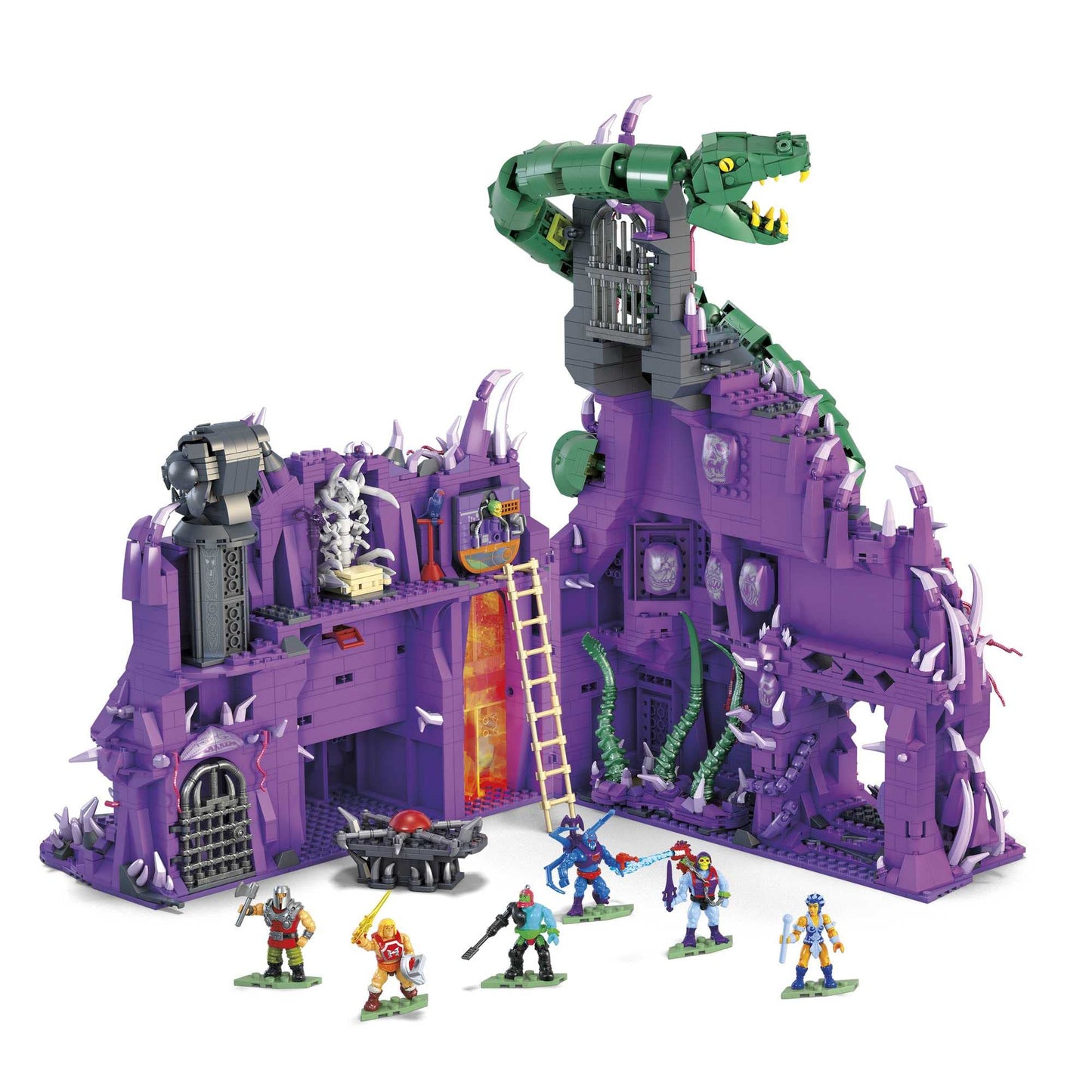 MEGA Snake Mountain Building Set – 3802 Pieces, 24-Inch Wide, 6 Micro Figures | Adult MOTU Collectible