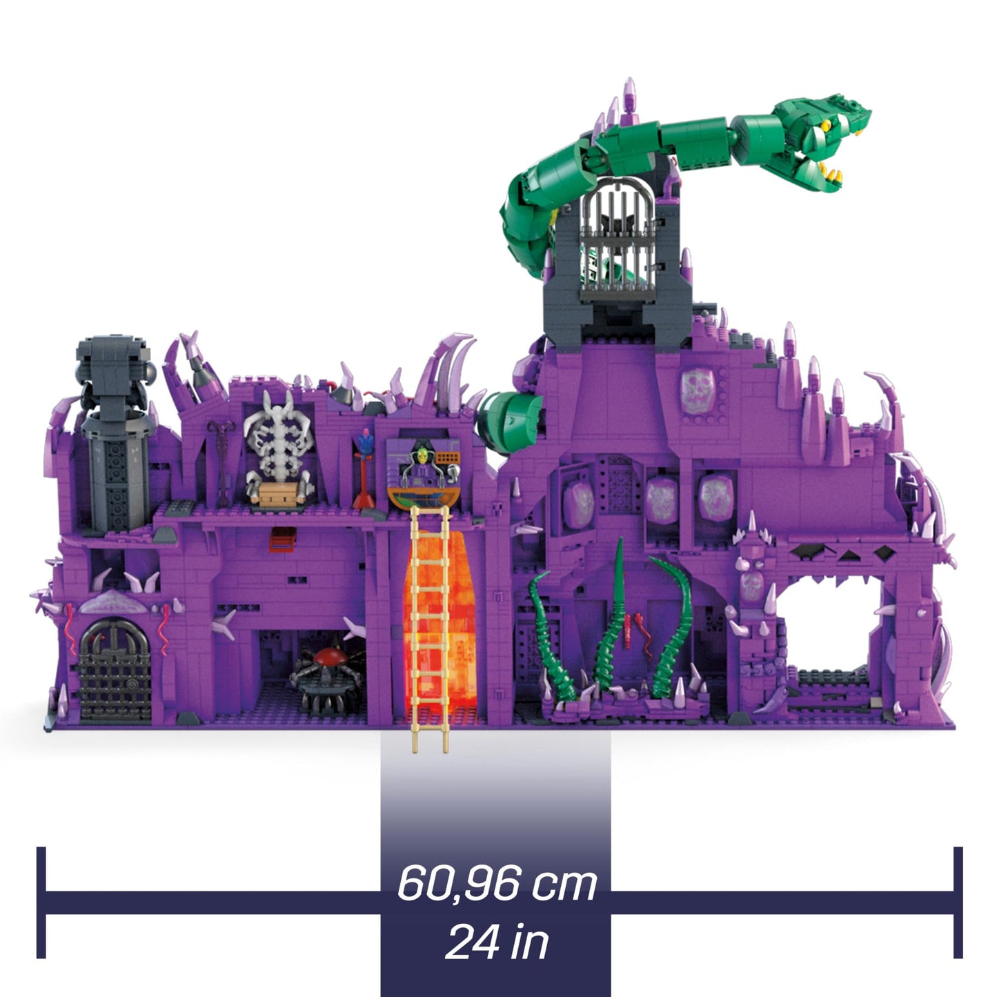 MEGA Snake Mountain Building Set – 3802 Pieces, 24-Inch Wide, 6 Micro Figures | Adult MOTU Collectible