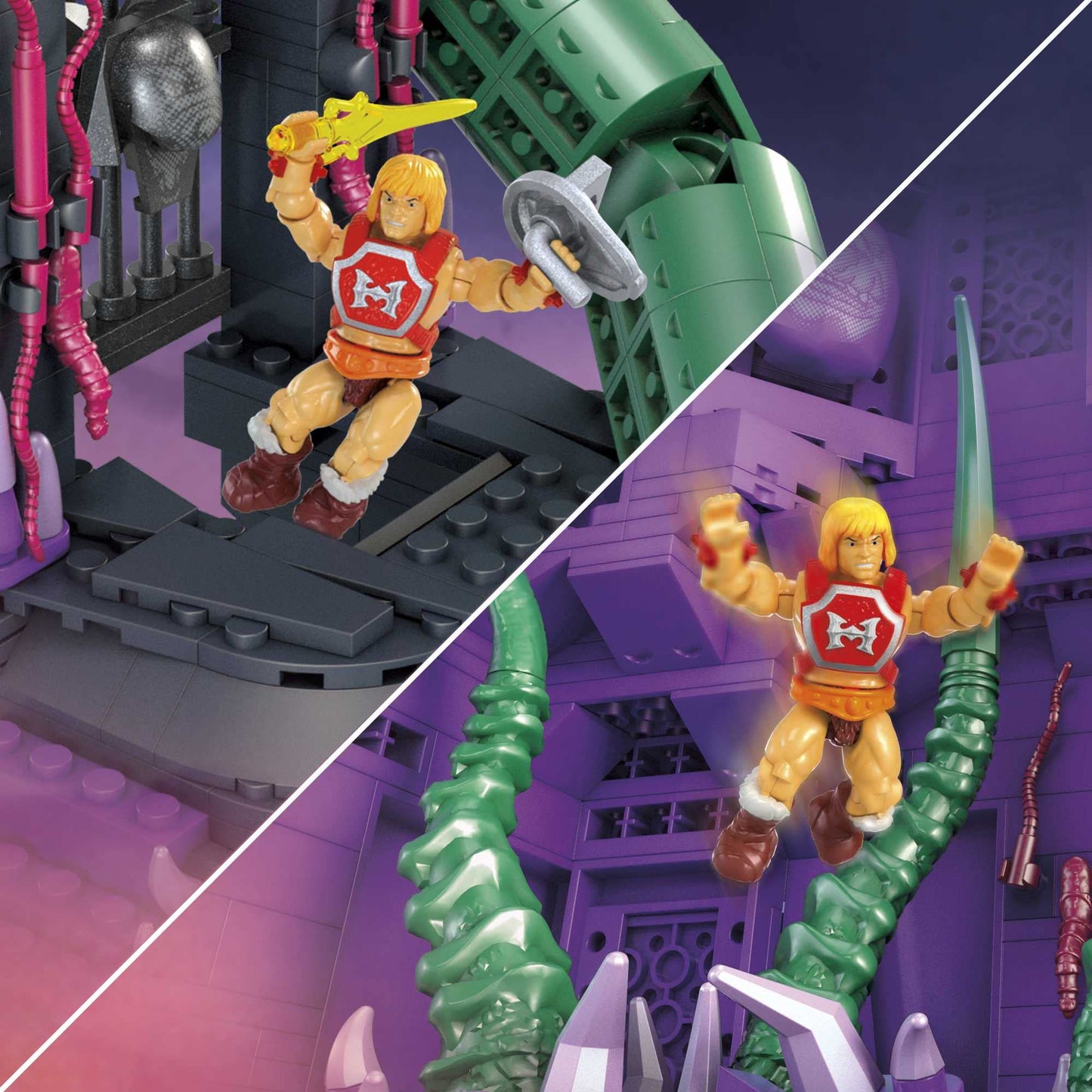 MEGA Snake Mountain Building Set – 3802 Pieces, 24-Inch Wide, 6 Micro Figures | Adult MOTU Collectible