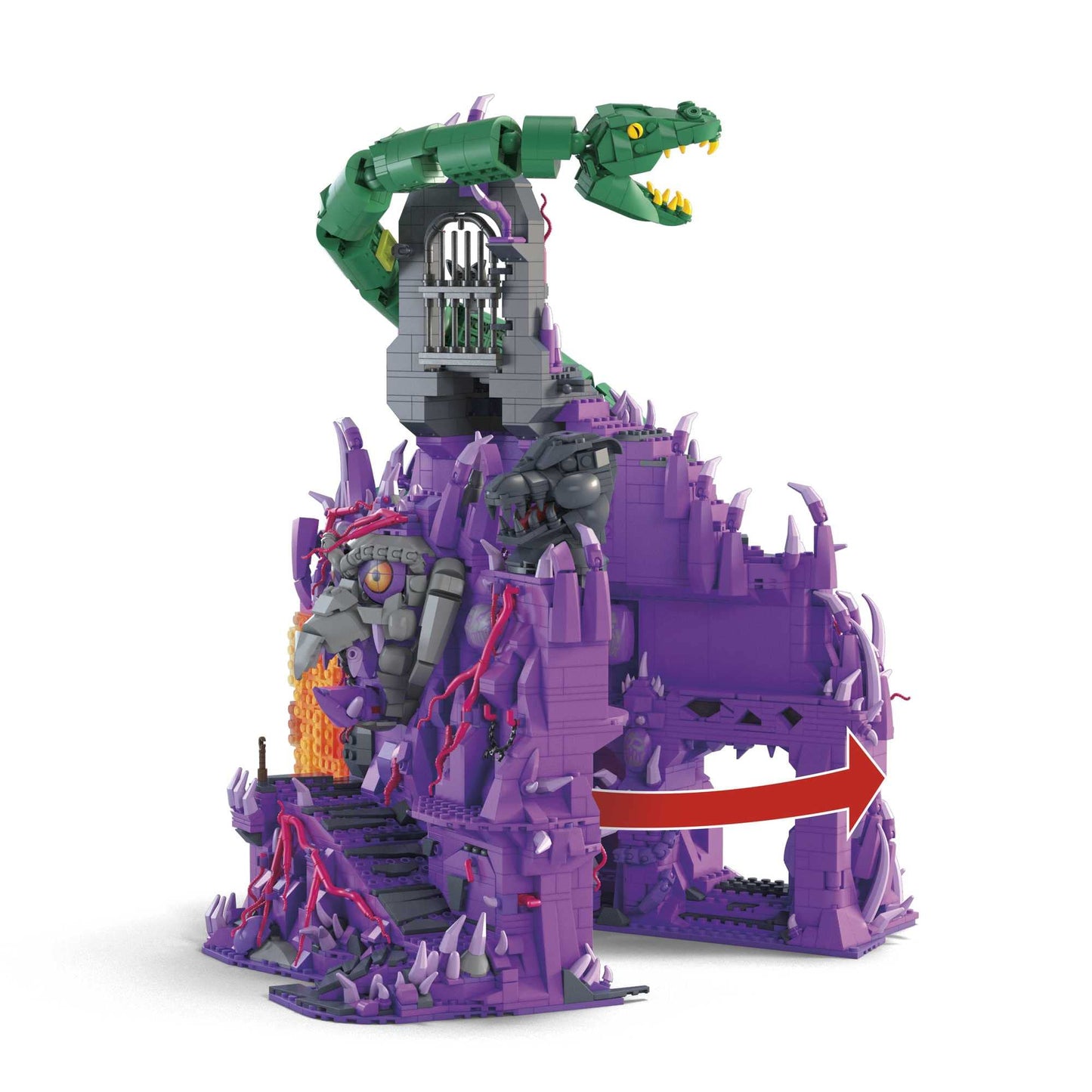 MEGA Snake Mountain Building Set – 3802 Pieces, 24-Inch Wide, 6 Micro Figures | Adult MOTU Collectible