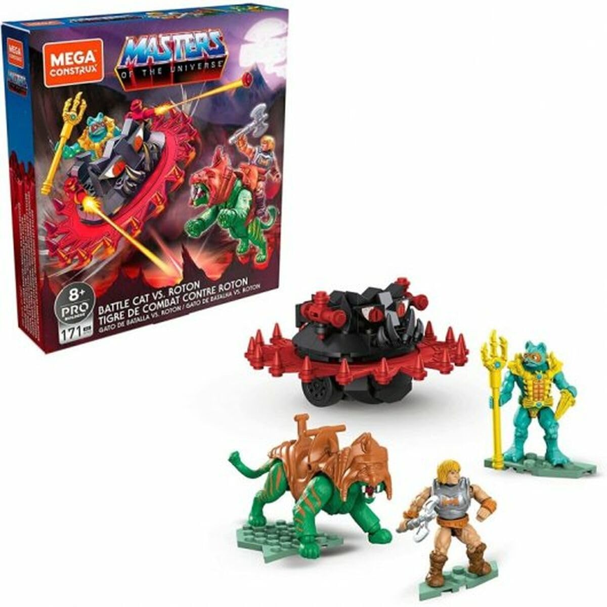 Mega Construx Masters of the Universe Battle Cat Vs. Roton – Buildable Roton Vehicle & Battle Cat Set by Mega Brands