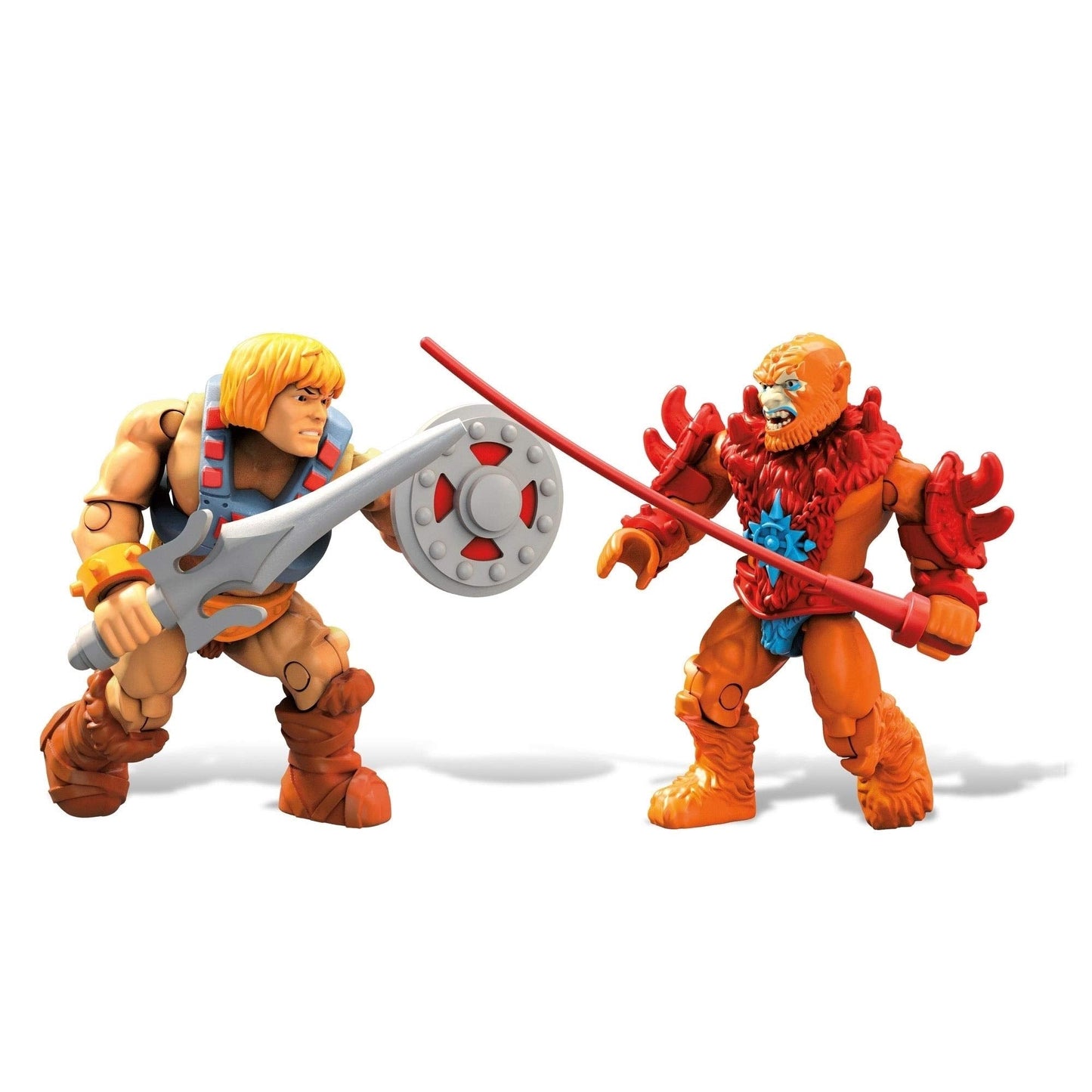 Mega Construx Heroes: He-Man vs Beast Man — Buildable Micro Figures with 12 Points of Articulation | Mega Brands