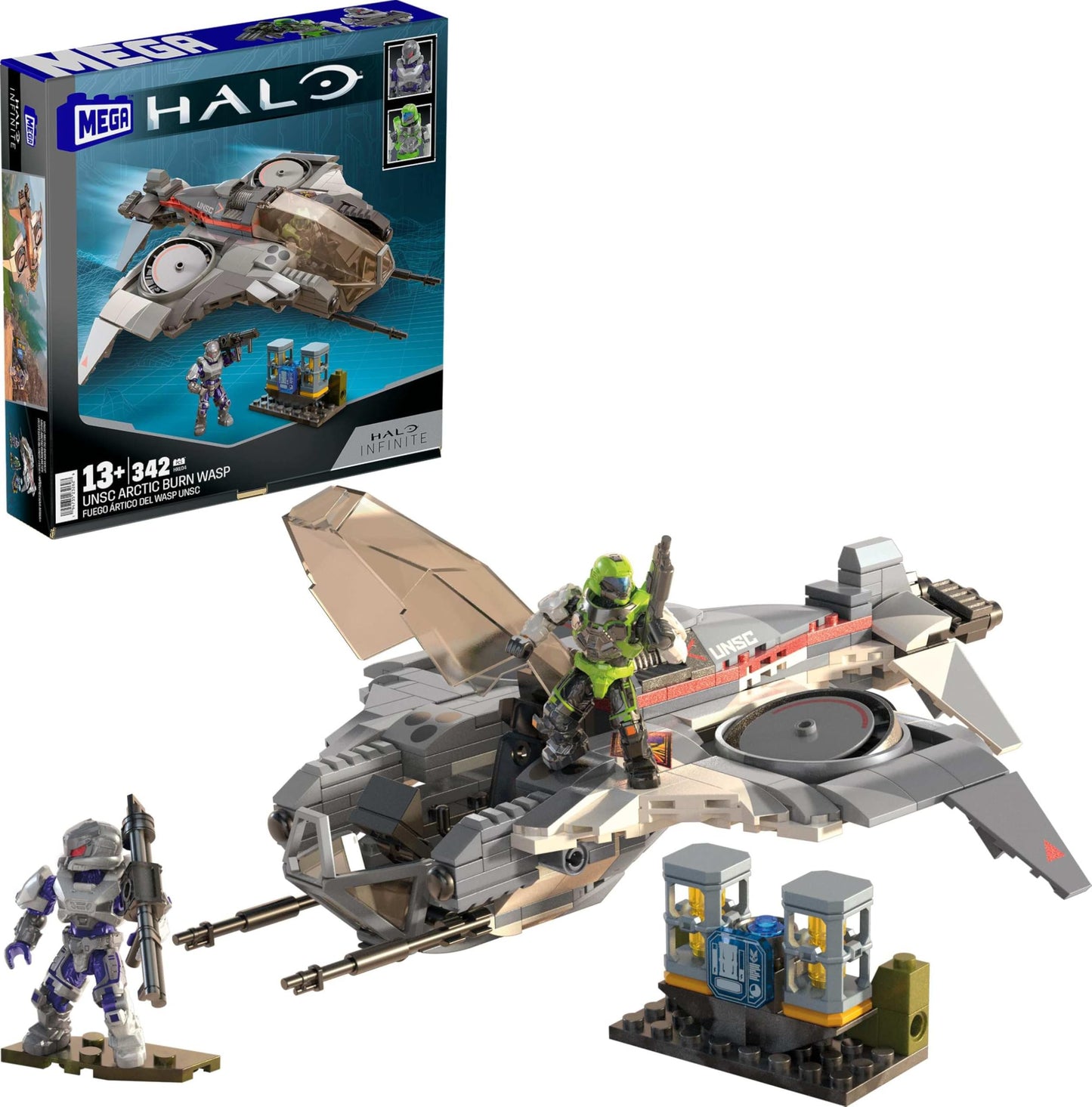 MEGA Halo Arctic Burn Wasp Building Toy – 342 Pieces, 2 Poseable Figures | MEGA Brands