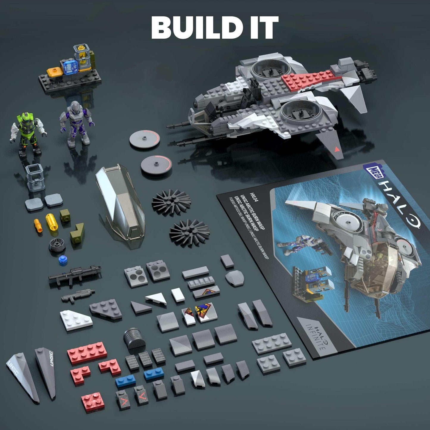 MEGA Halo Arctic Burn Wasp Building Toy – 342 Pieces, 2 Poseable Figures | MEGA Brands