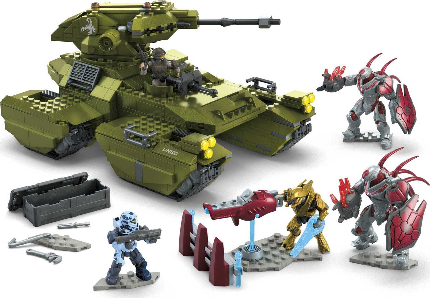 MEGA Halo Scorpion Clash Tank – 993 Pieces, 5 Micro Figures | Mega Brands