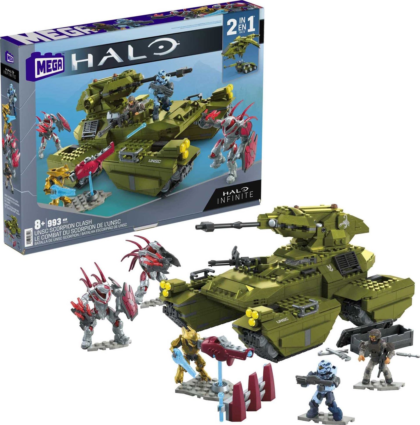 MEGA Halo Scorpion Clash Tank – 993 Pieces, 5 Micro Figures | Mega Brands