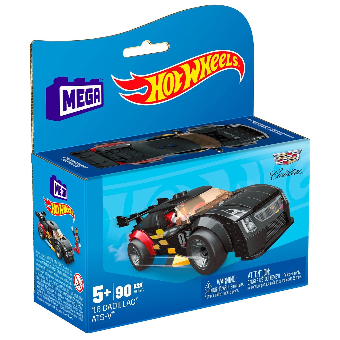 MEGA Hot Wheels Cadillac ATS-V R Building Toy Race Car, 90 Pieces, Micro Figure — Ages 5+ | Mega Brands