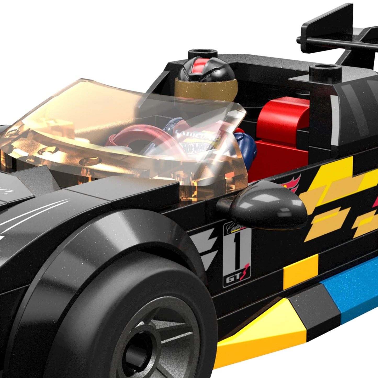 MEGA Hot Wheels Cadillac ATS-V R Building Toy Race Car, 90 Pieces, Micro Figure — Ages 5+ | Mega Brands