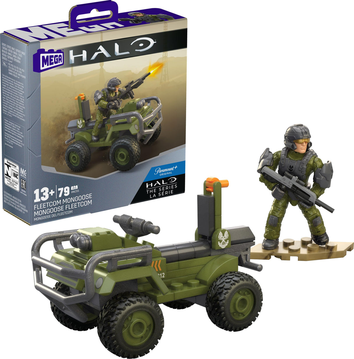 MEGA Halo The Series Mongoose ATV Building Set – 79 Pieces, Poseable UNSC Marine Figure | Mega Bloks