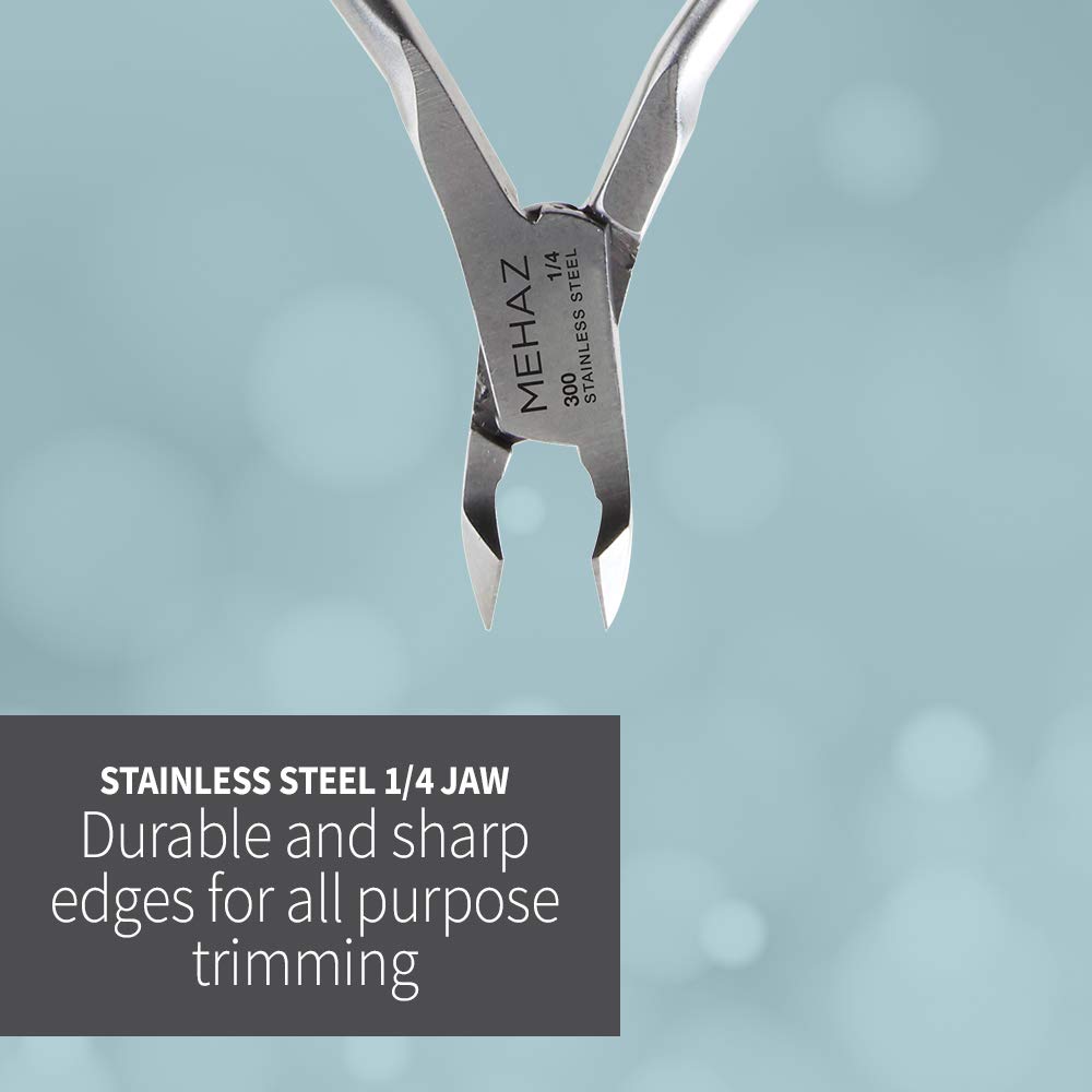 Mehaz Quick Trim Cuticle Nipper - 1/4 inch Jaw, Stainless Steel, Double Spring Lap Joint