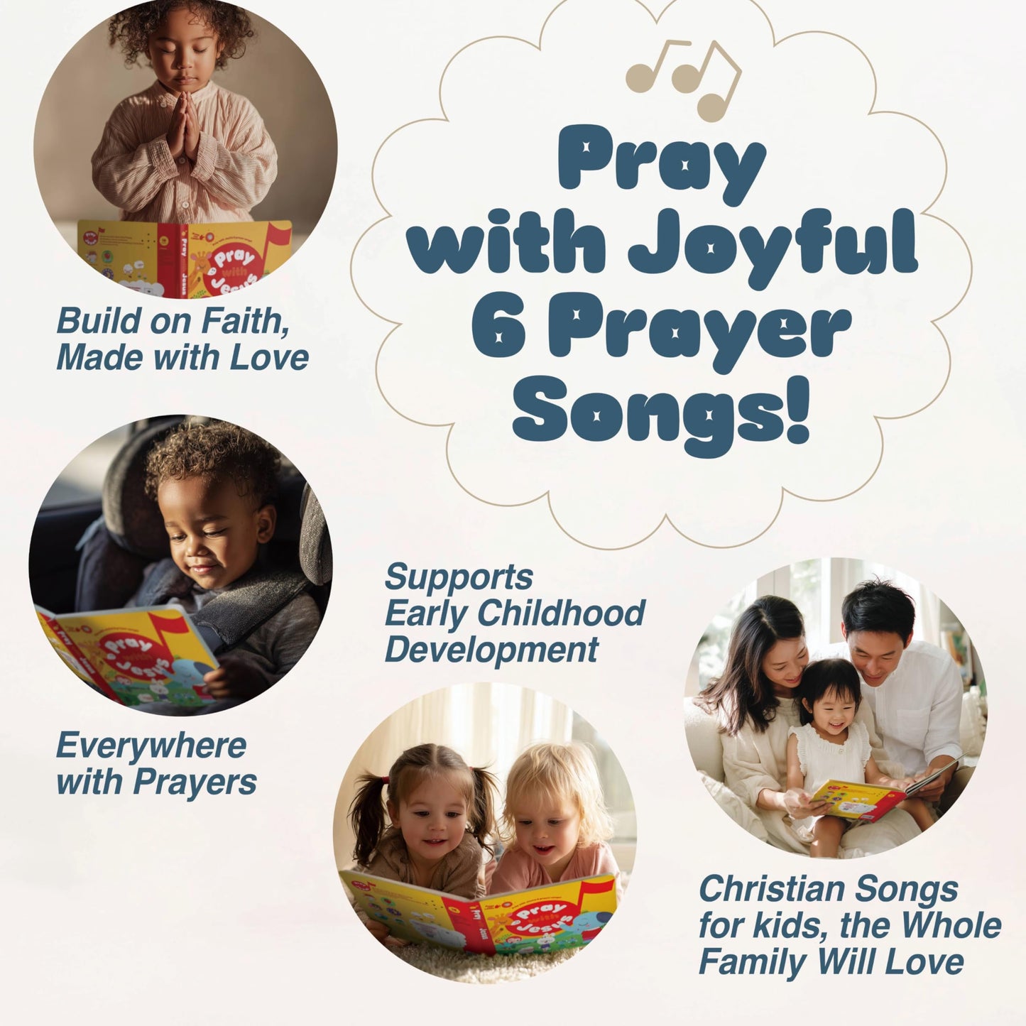 Mehmeh Pray with Jesus: Six Toddler Prayer Songs Book 1–3 (Bible Songs)