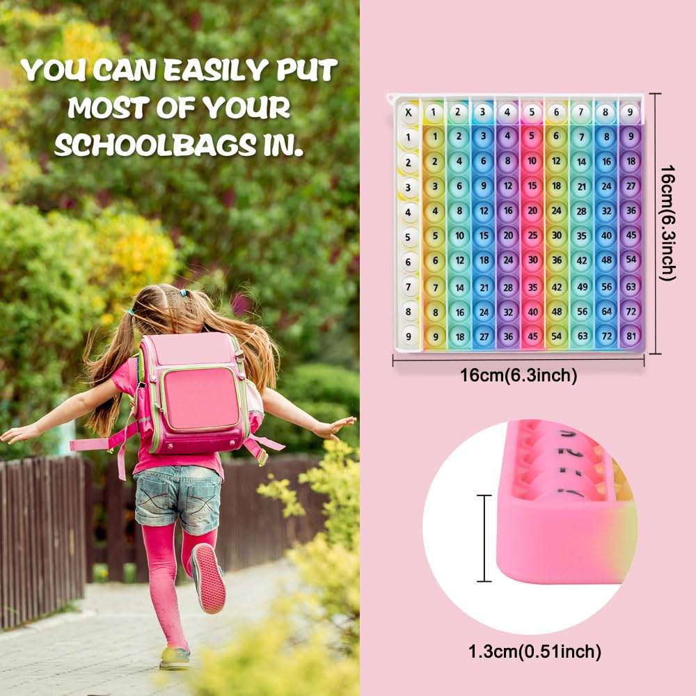 MEIBK Rainbow 9x9 Multiplication Table – Colorful Learning Board for Kids